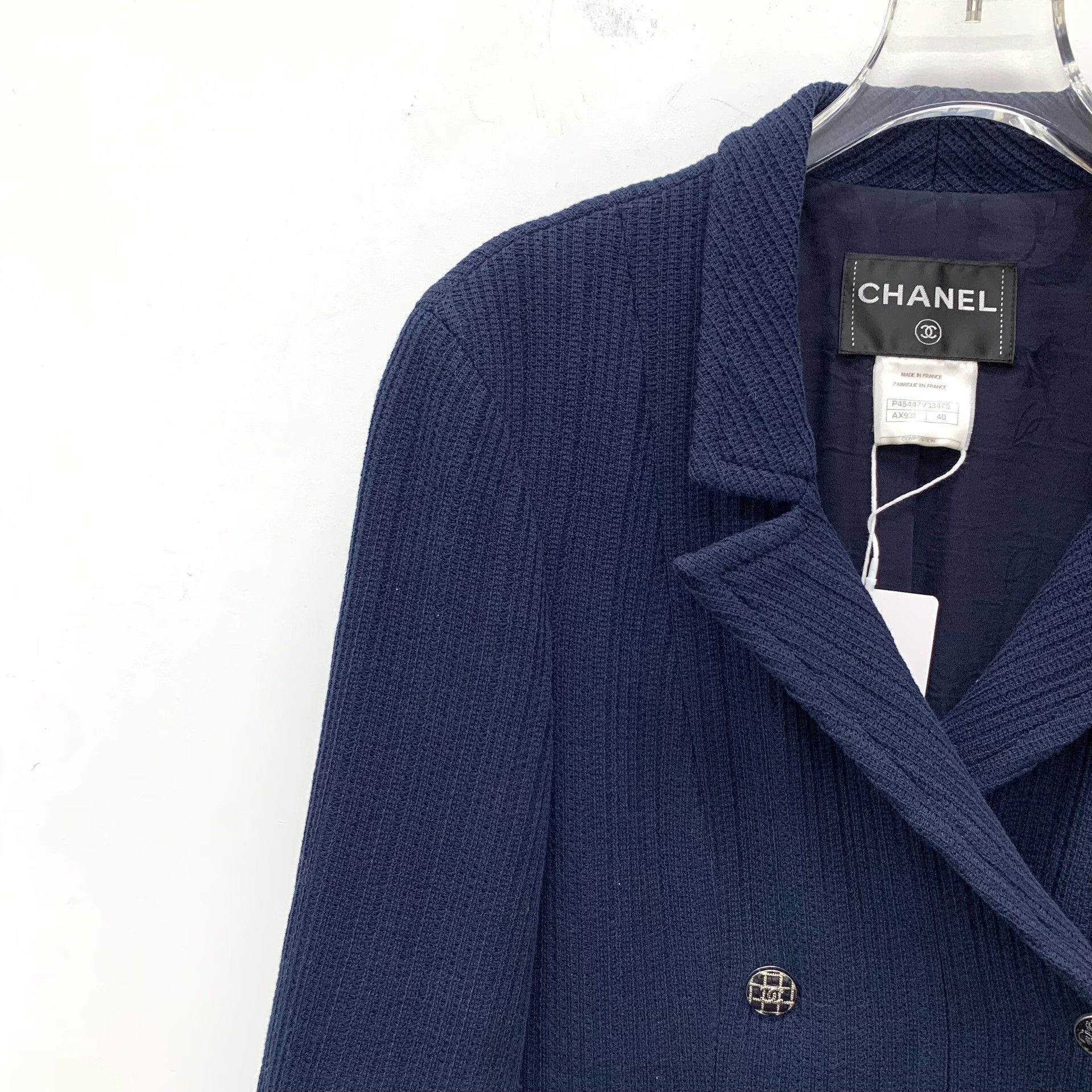 Chanel Chanel Cotton Blue Jacket L Women Size L / US 10 / IT 46 - 3 Thumbnail