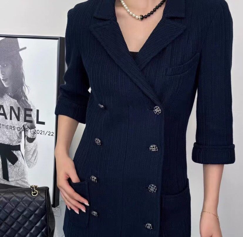 Chanel Chanel Cotton Blue Jacket L Women Size L / US 10 / IT 46 - 7 Thumbnail