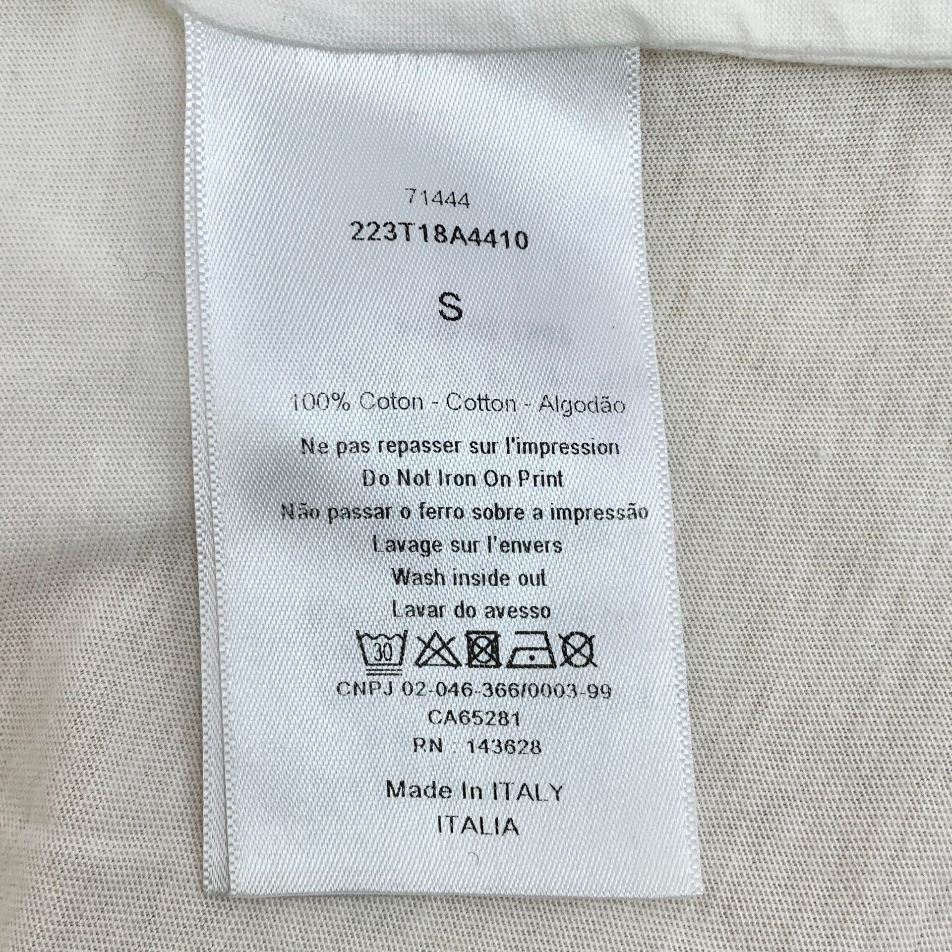 Dior Dior Cotton Printed White T-Shirt S Women Size S / US 4 / IT 40 - 7 Thumbnail