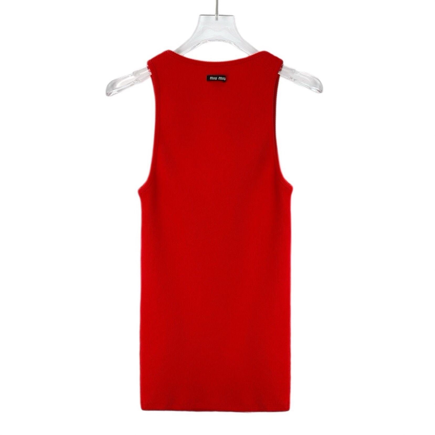 Miu Miu Miu Miu Retro Embroidered Red Tank Top S Women Size S / US 4 / IT 40 - 2 Thumbnail