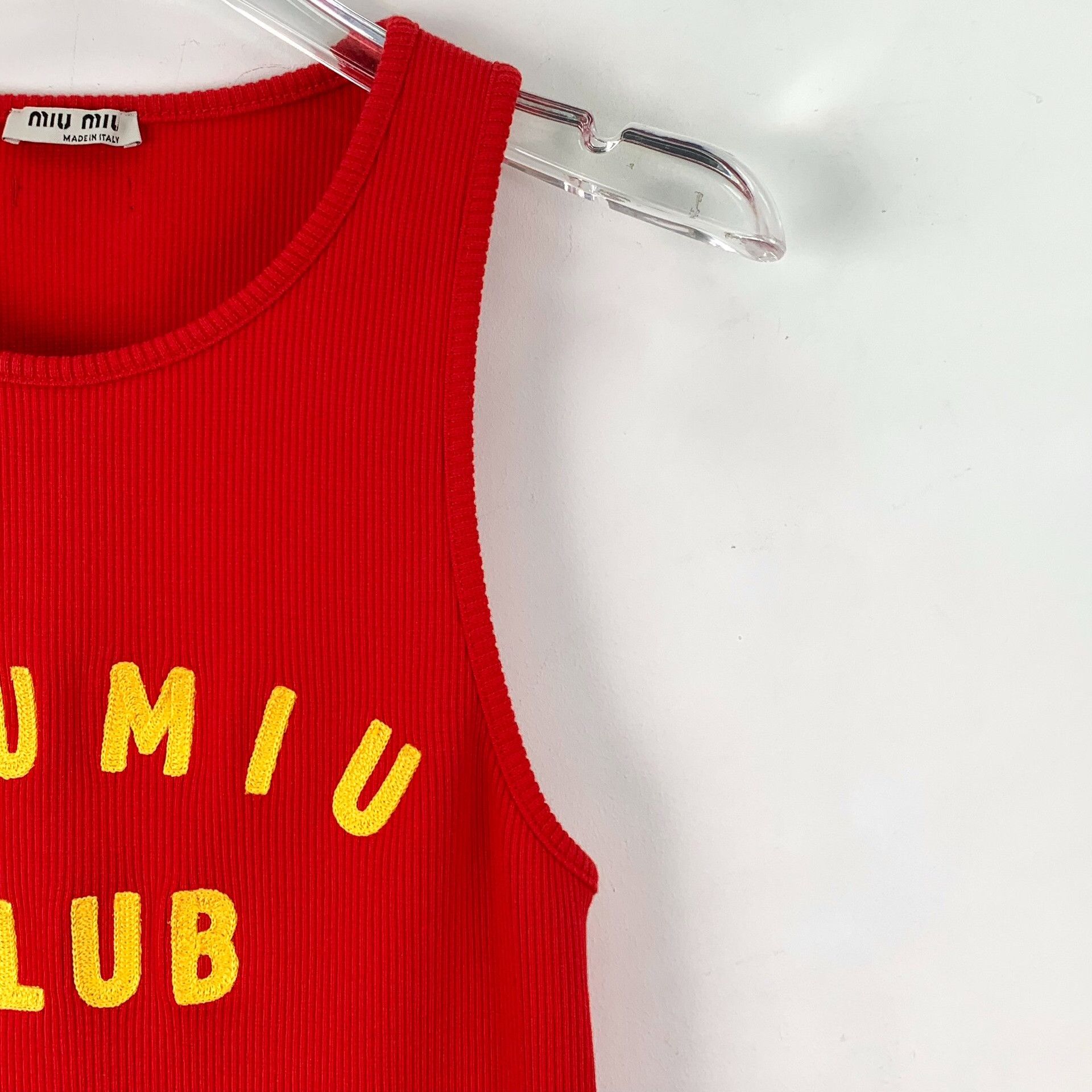 Miu Miu Miu Miu Retro Embroidered Red Tank Top S Women Size S / US 4 / IT 40 - 3 Thumbnail
