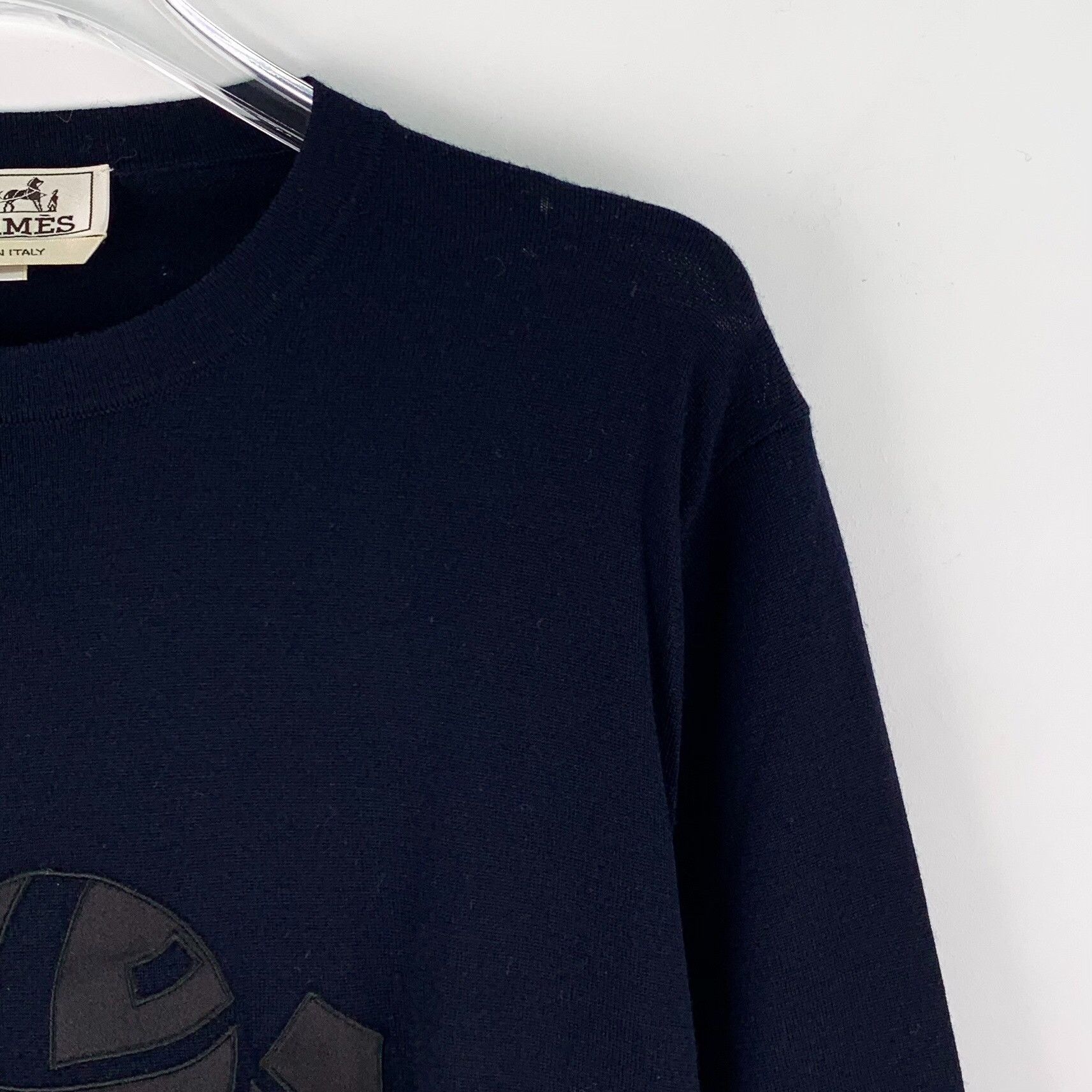 Hermes Hermes Leather Wool Blue Sweater S Women Size S / US 4 / IT 40 - 3 Thumbnail