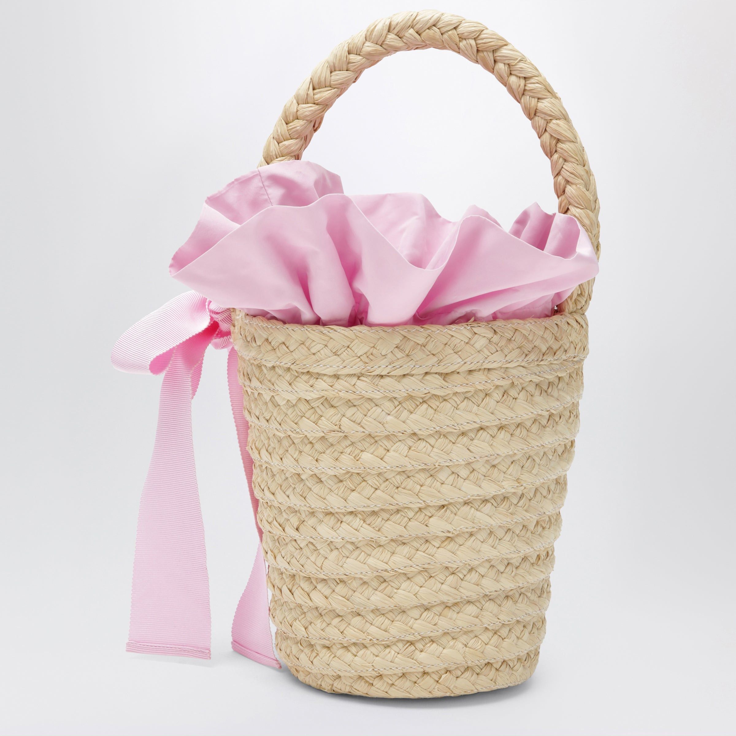 Patou Patou Vanilla Straw Bucket With Logo Size ONE SIZE - 2 Thumbnail