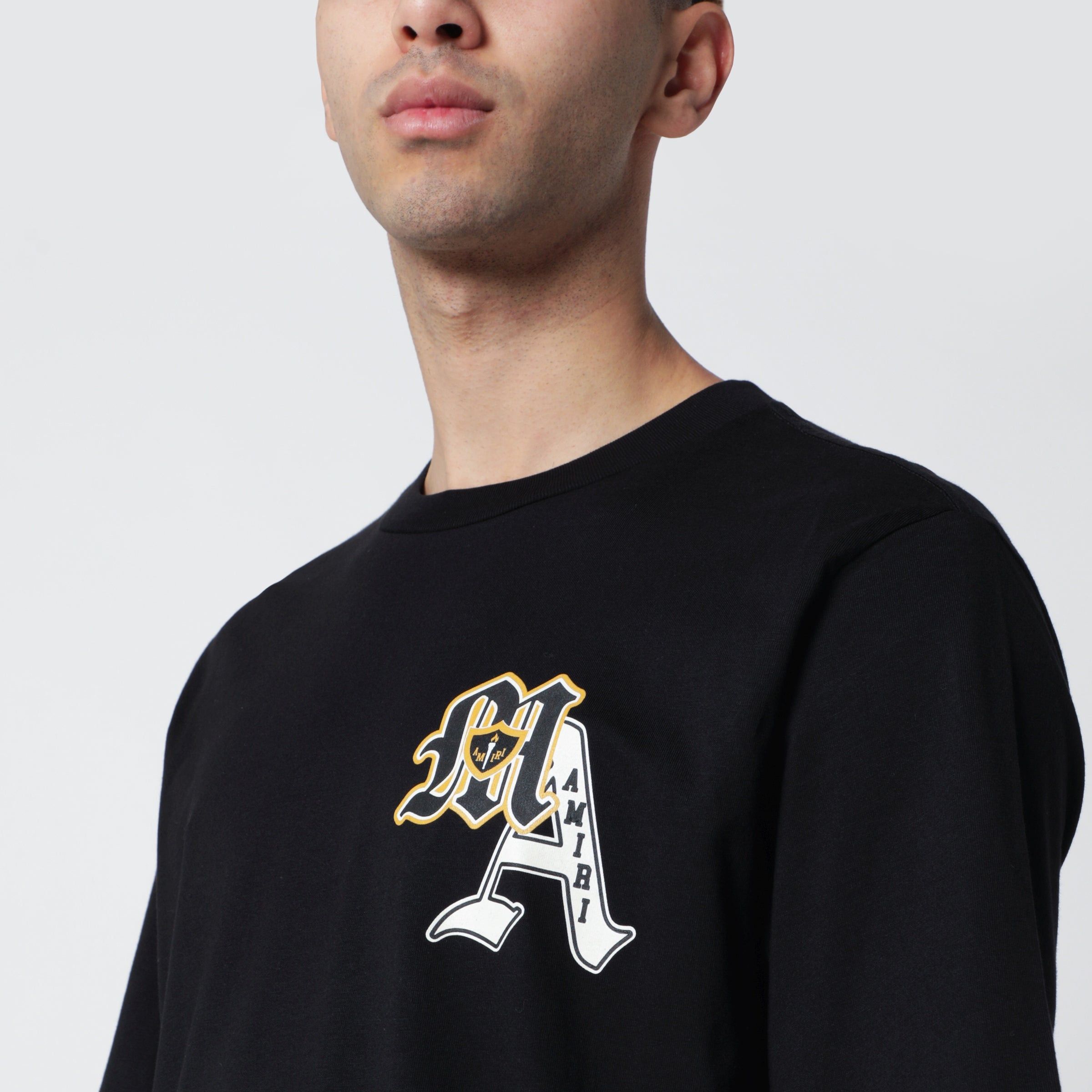 Amiri Amiri Black Varsity Patch Cotton T-Shirt Size US S / EU 44-46 / 1 - 2 Thumbnail