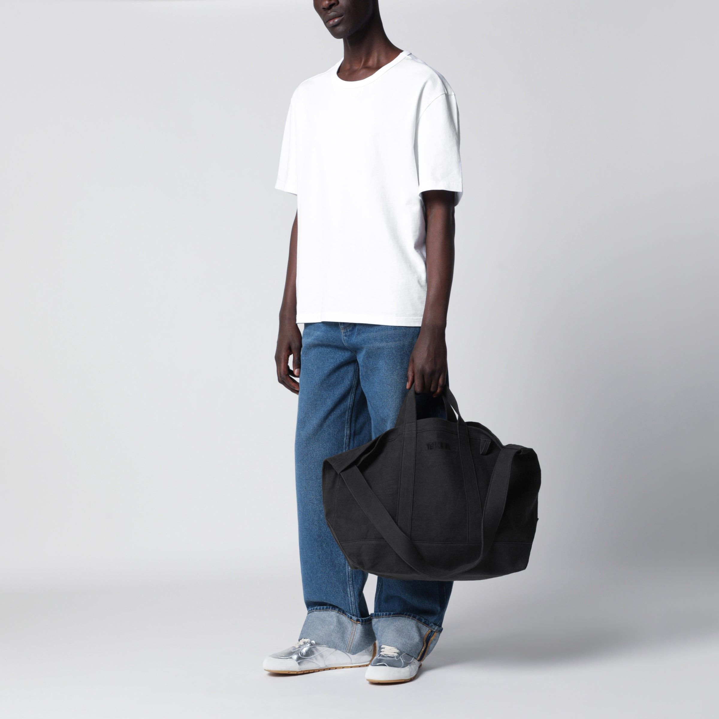 Tekla Tekla Beach Bag In Black Cotton Size ONE SIZE - 2 Thumbnail