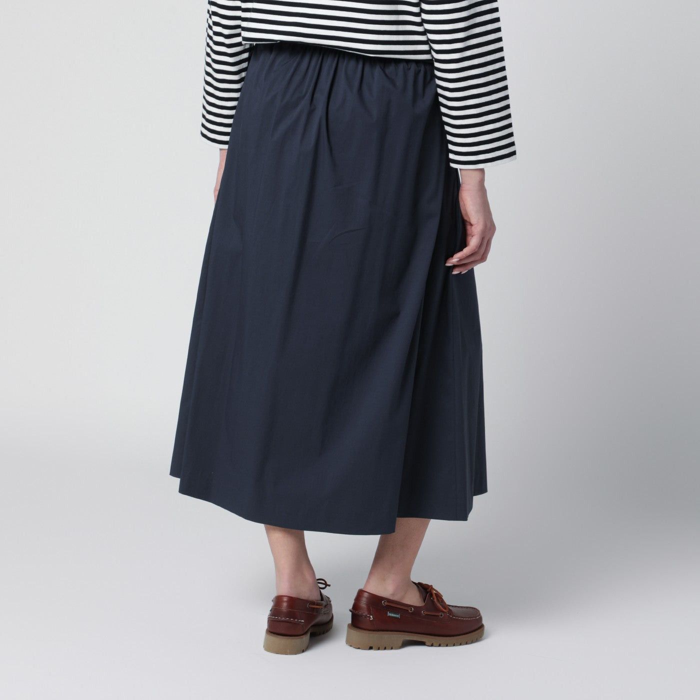PT Torino Pt Torino Blue Pleated Cotton-Blend Skirt Size 27" / US 4 / IT 40 - 2 Thumbnail