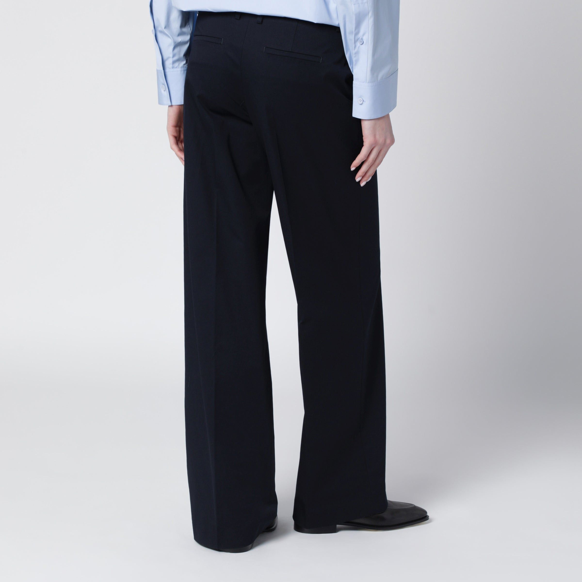 PT Torino Pt Torino Francoise Blue Cotton Blend Trousers Size 26" / US 2 / IT 38 - 2 Thumbnail