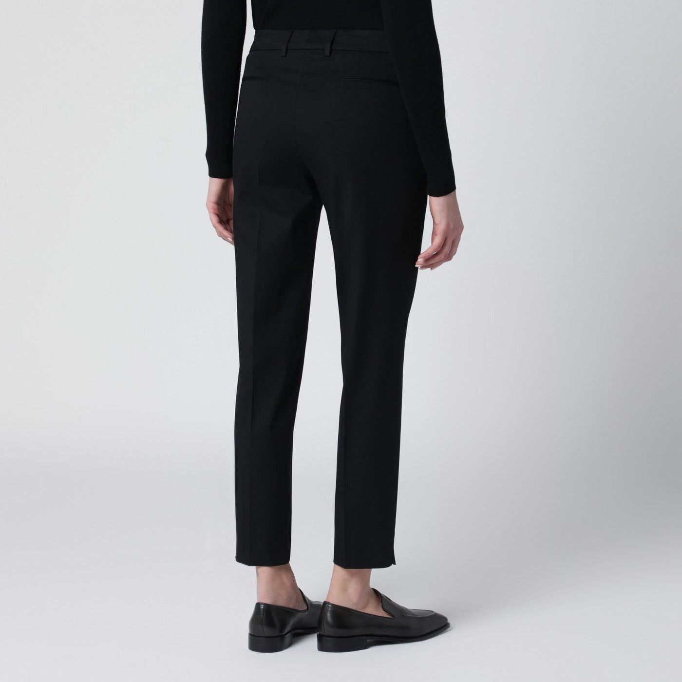 PT Torino Pt Torino Black Slim-Fit Cotton-Blend Trousers Size 30" / US 8 / IT 44 - 2 Thumbnail