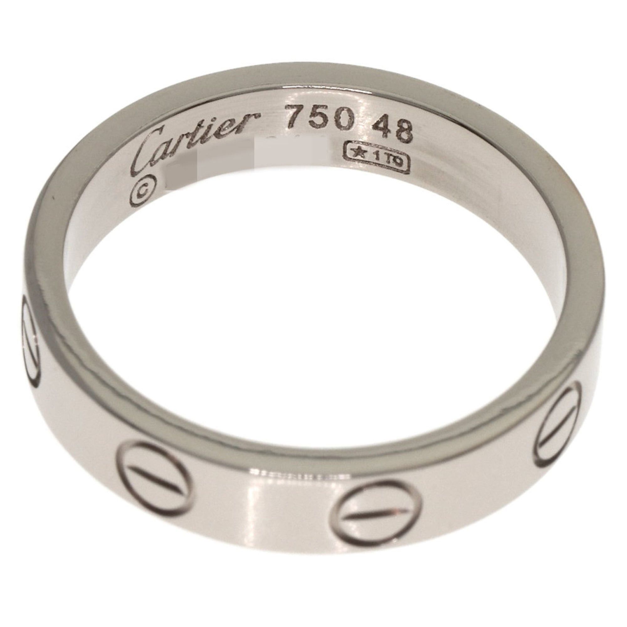 Cartier Cartier Mini Love Ring #48, 18K White Gold, Women's Ring, CARTIER Size ONE SIZE - 4 Thumbnail