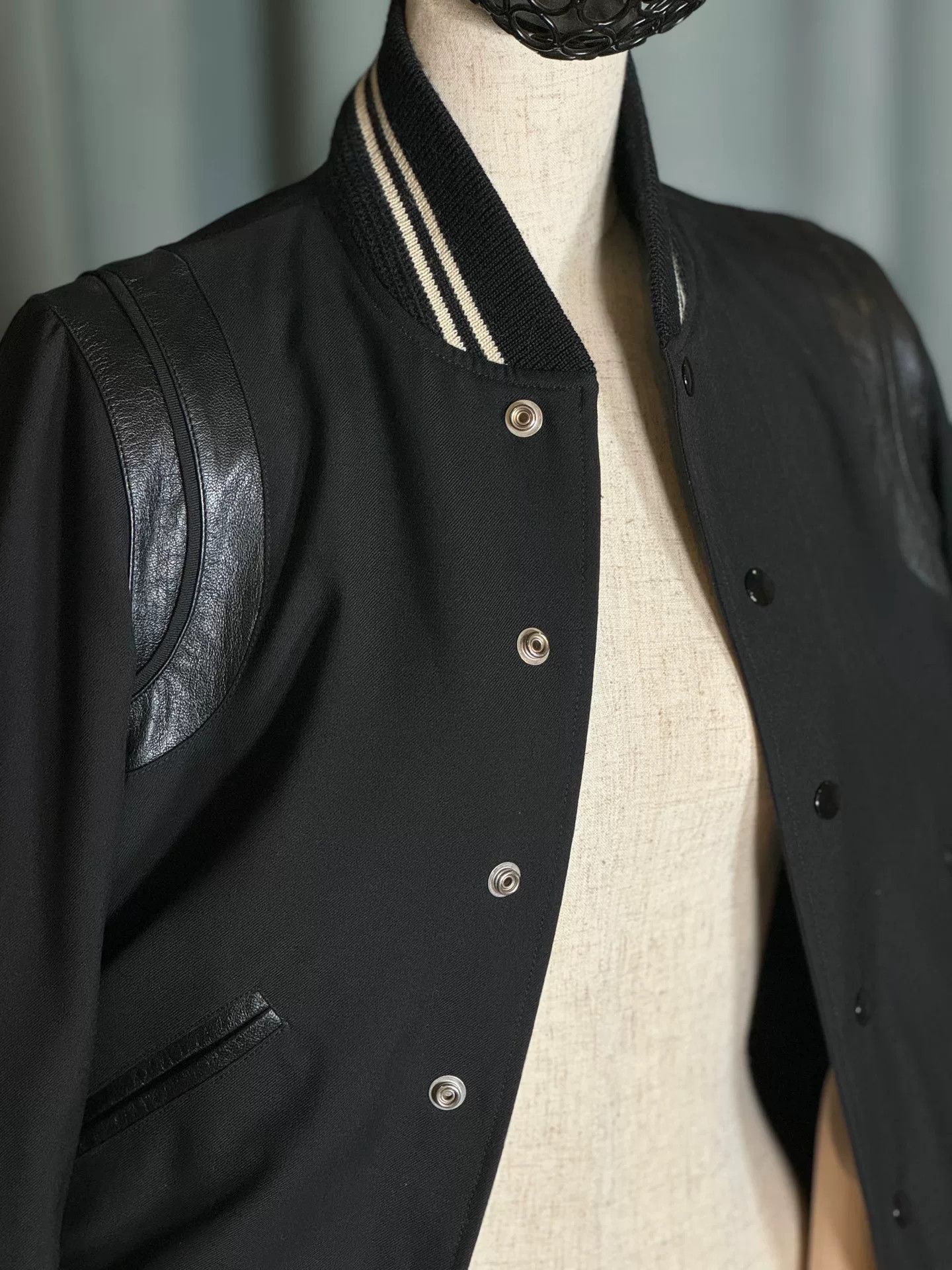 Saint Laurent Paris Saint Laurent SLP Black Varsity Jacket Size US S / EU 44-46 / 1 - 3 Thumbnail
