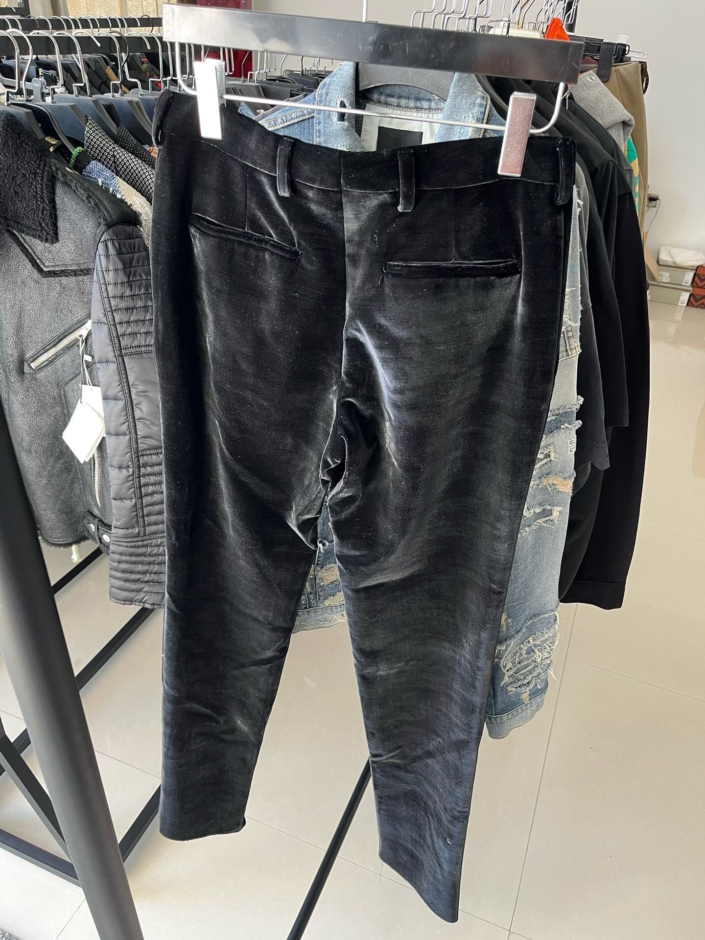 Saint Laurent Paris YSL Saint Laurent Black Velvet Trousers Size US 30 / EU 46 - 4 Thumbnail