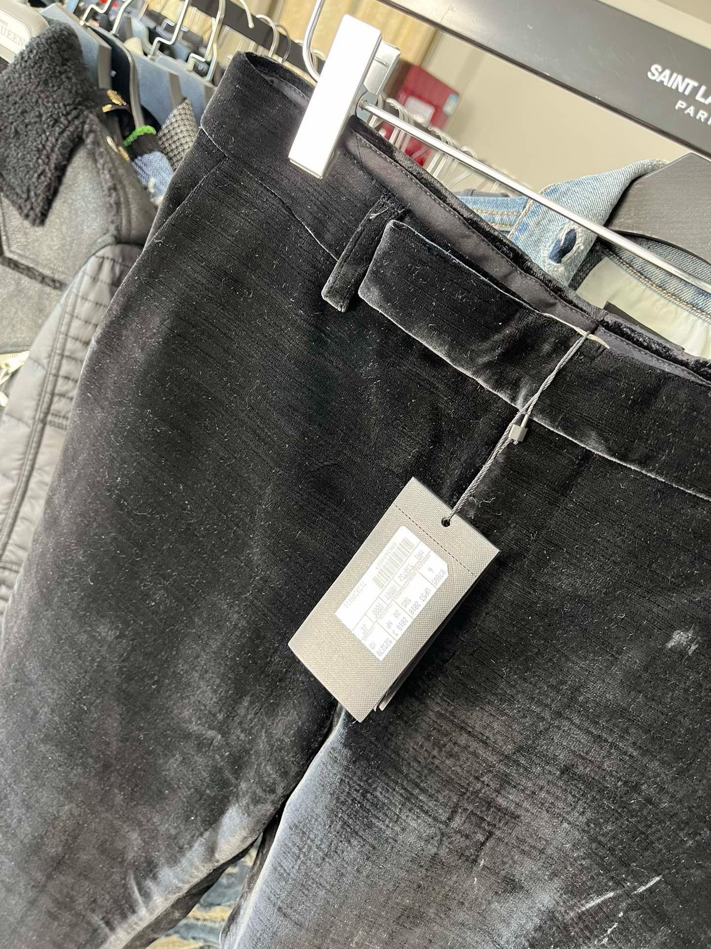 Saint Laurent Paris YSL Saint Laurent Black Velvet Trousers Size US 30 / EU 46 - 2 Thumbnail