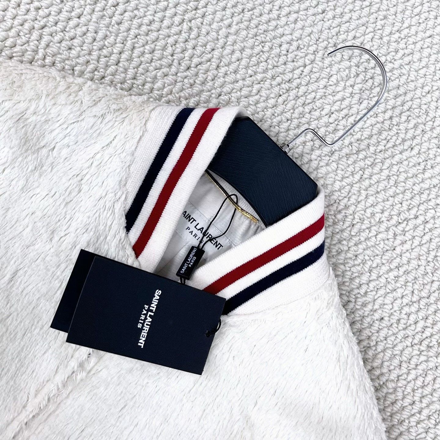 Saint Laurent Paris Saint Laurent White Teddy Bomber Jacket Size US M / EU 48-50 / 2 - 3 Thumbnail