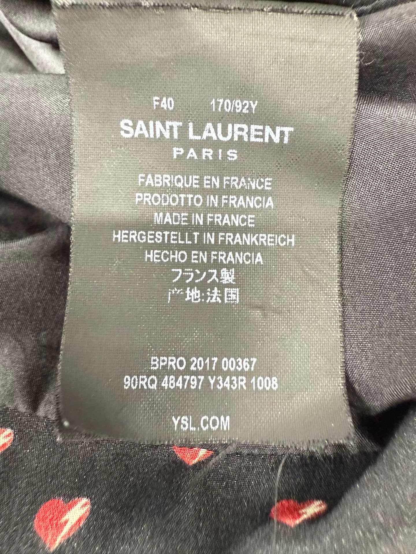 Saint Laurent Paris Saint Laurent Silk Heart Pattern Dress Size S / US 4 / IT 40 - 4 Thumbnail
