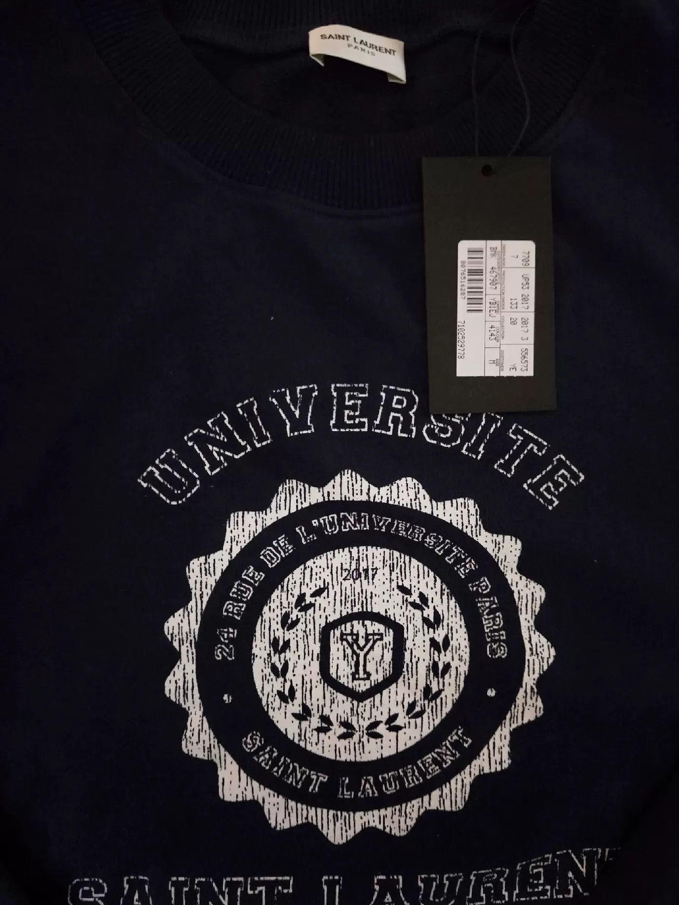 Saint Laurent Paris Saint Laurent Men's UNIVERSITE Logo Sweatshirt Size US M / EU 48-50 / 2 - 5 Thumbnail