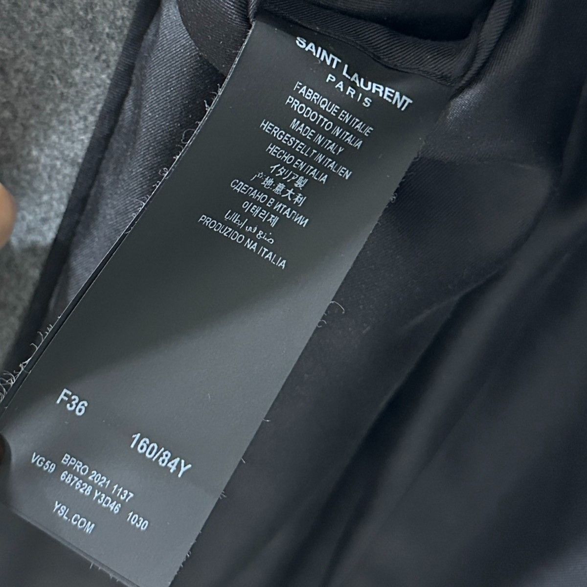 Saint Laurent Paris Saint Laurent Gray Double-Breasted Blazer Size US M / EU 48-50 / 2 - 5 Thumbnail