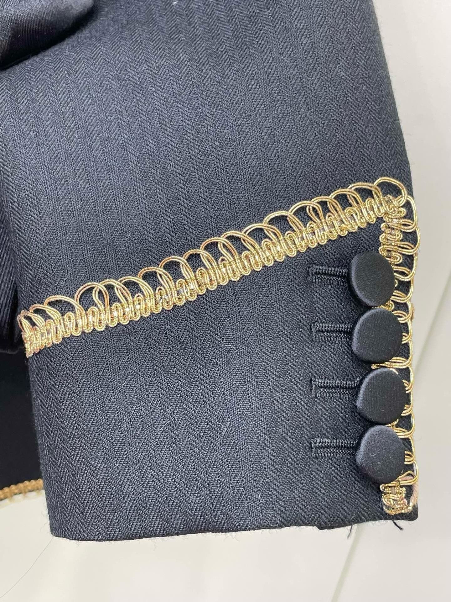 Saint Laurent Paris Saint Laurent Gold Trim Embroidered Blazer Size XXS / US 00 / IT 34 - 3 Thumbnail