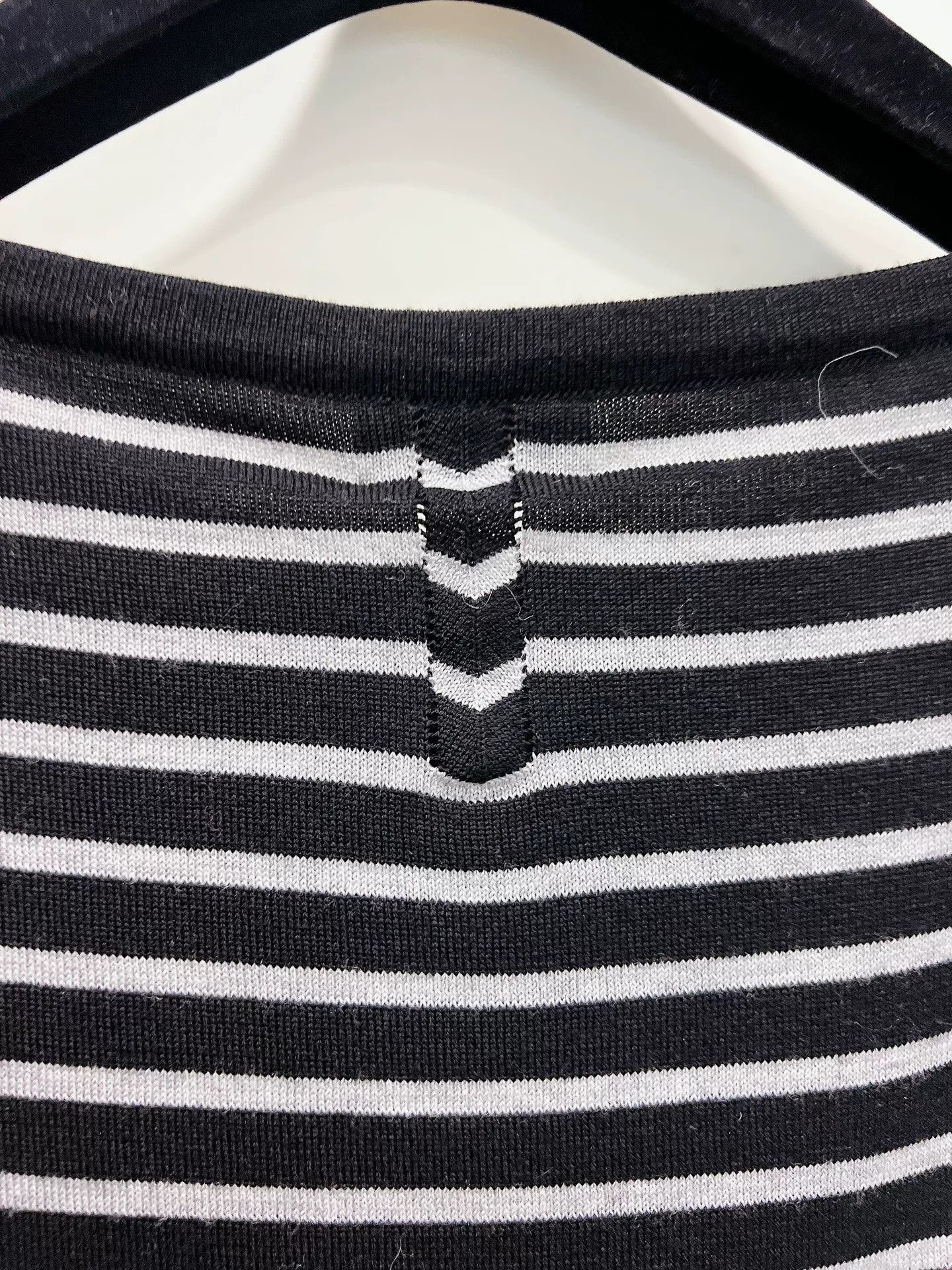 Saint Laurent Paris Saint Laurent Black White Striped Knit Top Size S / US 4 / IT 40 - 5 Thumbnail