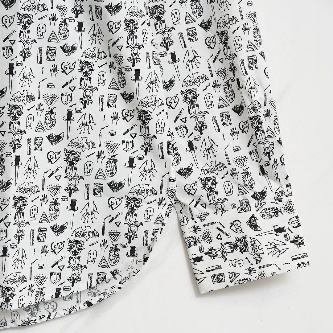 Saint Laurent Paris Saint Laurent Men's White Printed Shirt Size US XS / EU 42 / 0 - 3 Thumbnail
