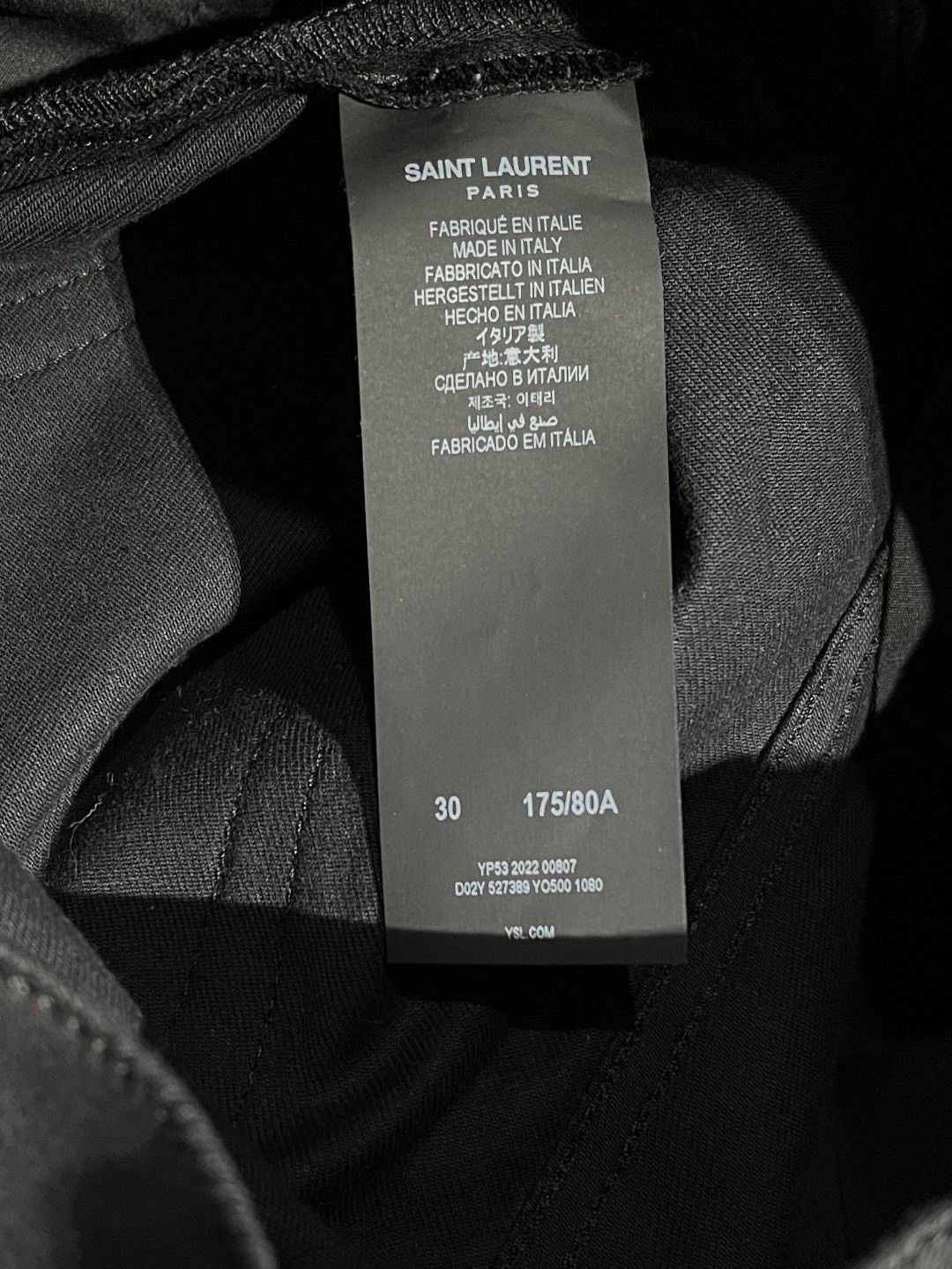 Saint Laurent Paris Saint Laurent Black Cotton Jeans Size US 34 / EU 50 - 8 Thumbnail