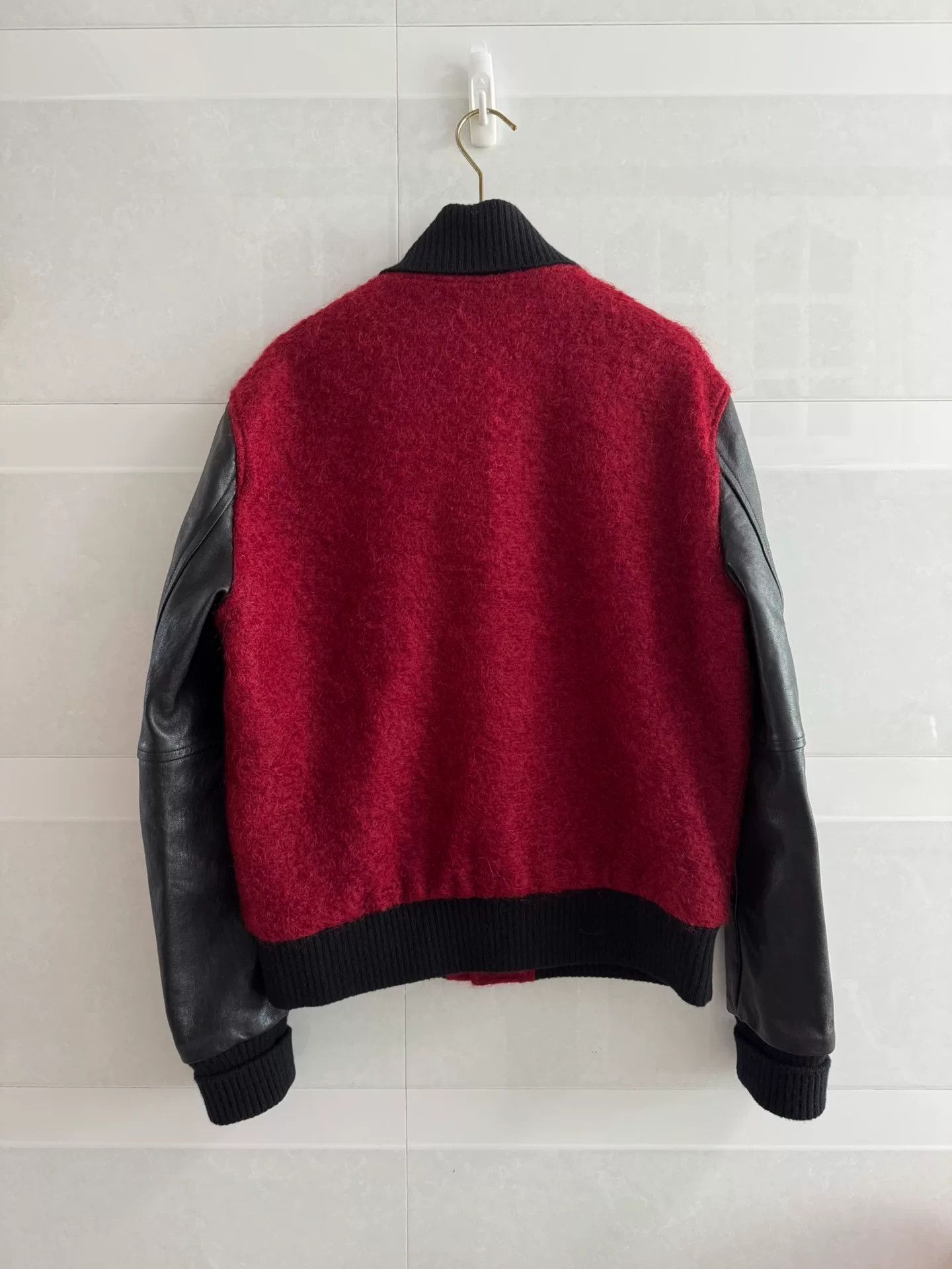 Saint Laurent Paris Saint Laurent Red Black Leather Sleeve Jacket Size US S / EU 44-46 / 1 - 2 Thumbnail