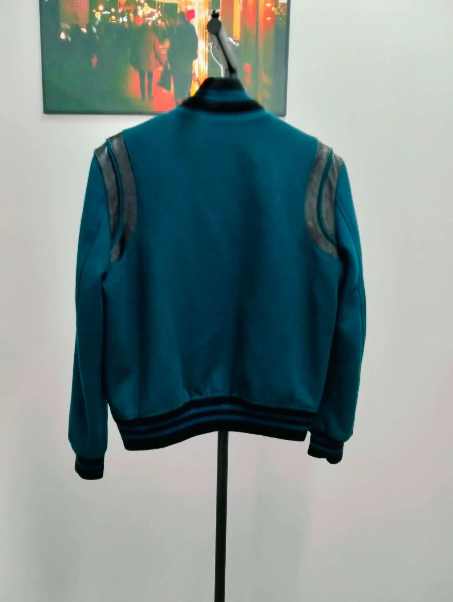 Saint Laurent Paris Saint Laurent Teal Baseball Jacket Size US S / EU 44-46 / 1 - 2 Thumbnail