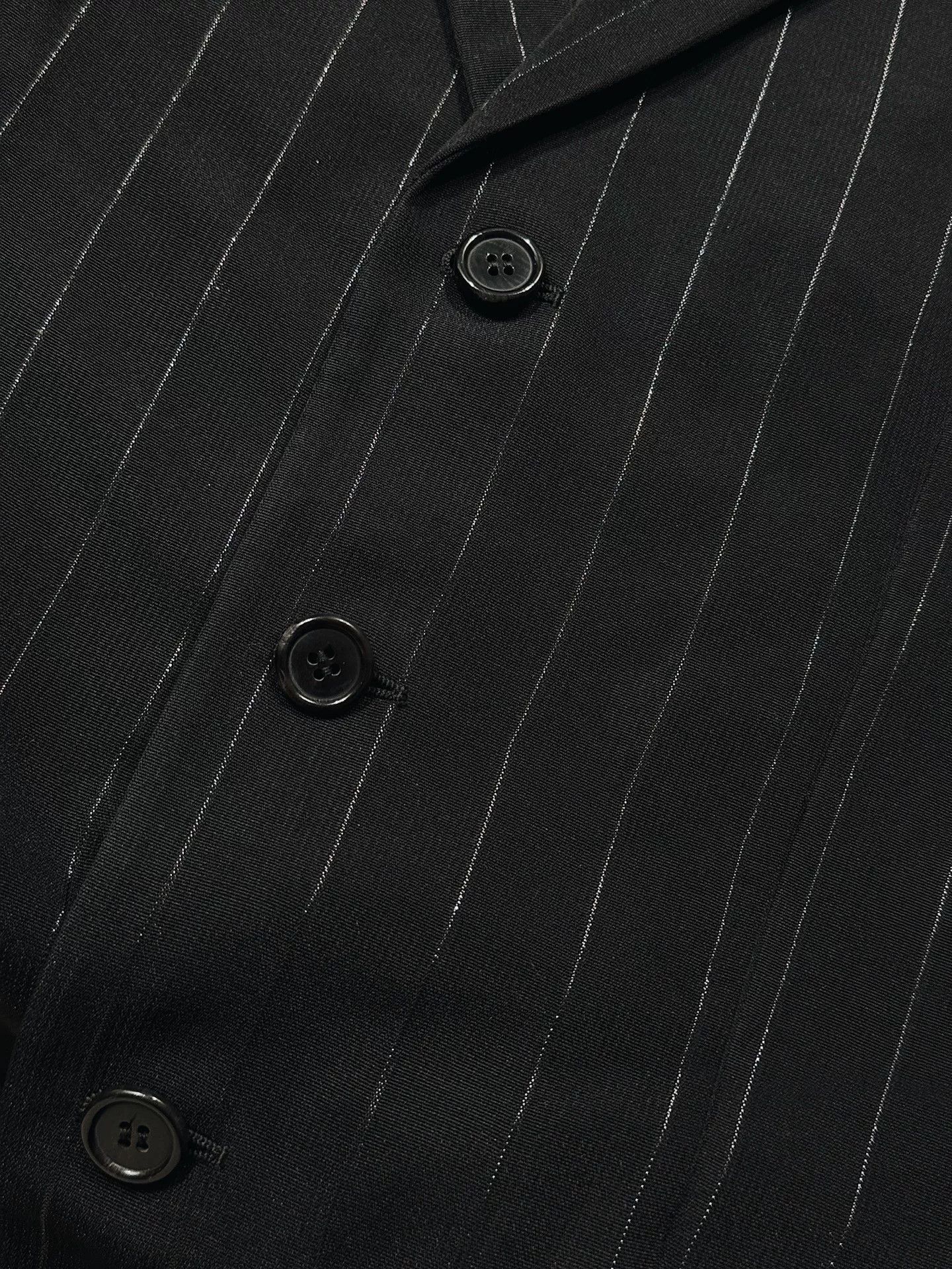 Saint Laurent Paris Saint Laurent Black Pinstriped Blazer Size US S / EU 44-46 / 1 - 5 Thumbnail
