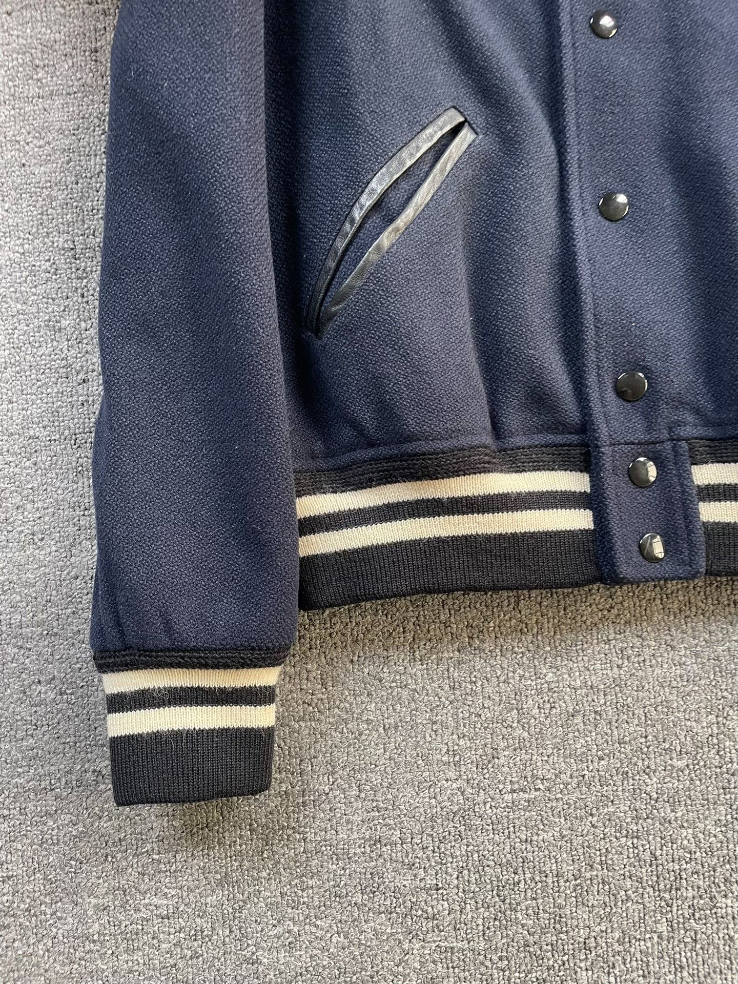 Saint Laurent Paris Saint Laurent 14FW Navy Varsity Jacket Size US S / EU 44-46 / 1 - 4 Thumbnail