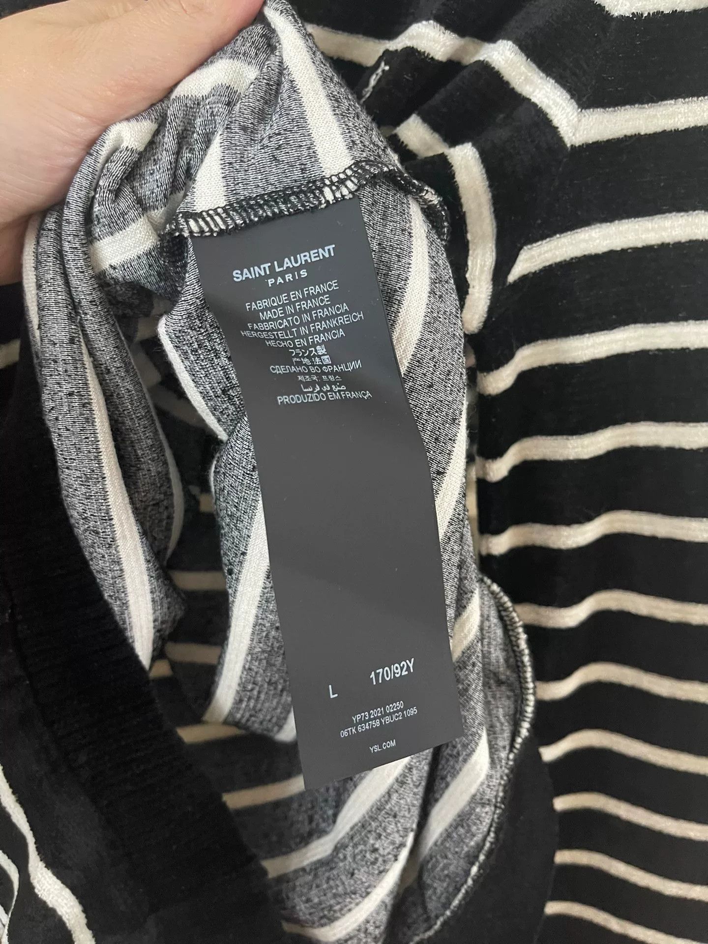 Saint Laurent Paris Saint Laurent Striped Long-Sleeve Sweater Size L / US 10 / IT 46 - 4 Thumbnail