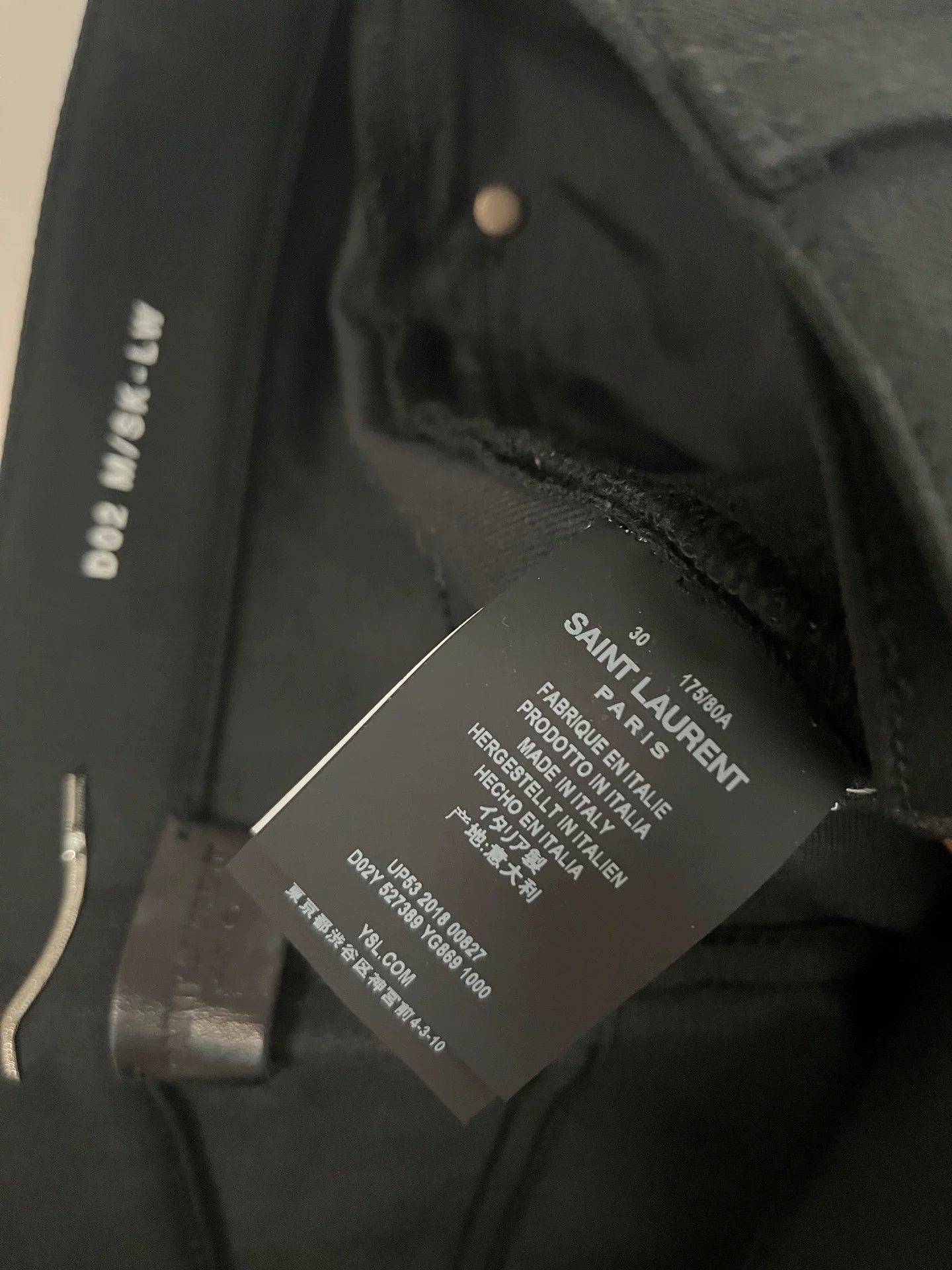 Saint Laurent Paris Saint Laurent D02 Slim Fit Black Jeans Size US 30 / EU 46 - 4 Thumbnail