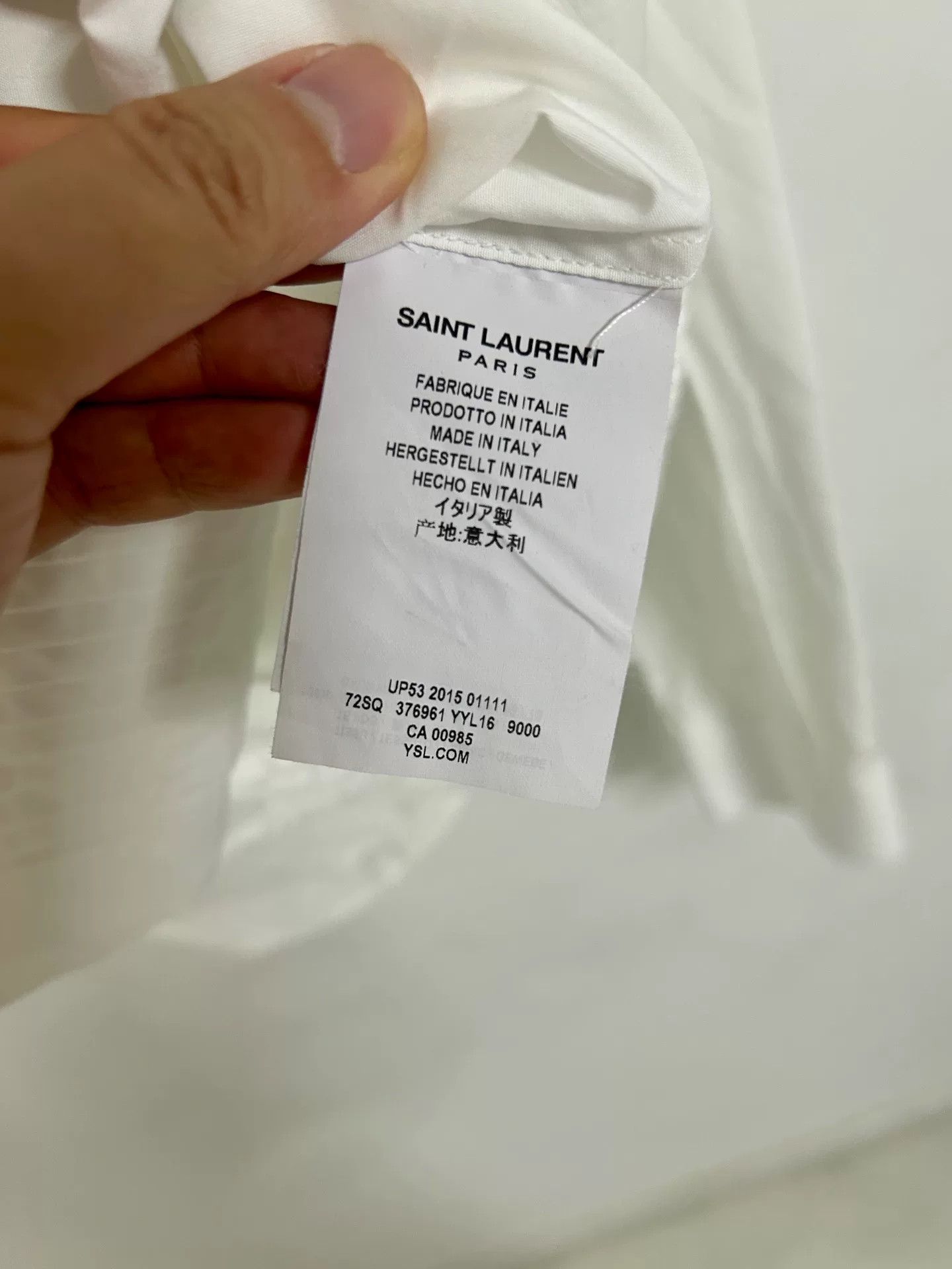 Saint Laurent Paris Saint Laurent Paris Hedi Slimane White Shirt Size US M / EU 48-50 / 2 - 3 Thumbnail