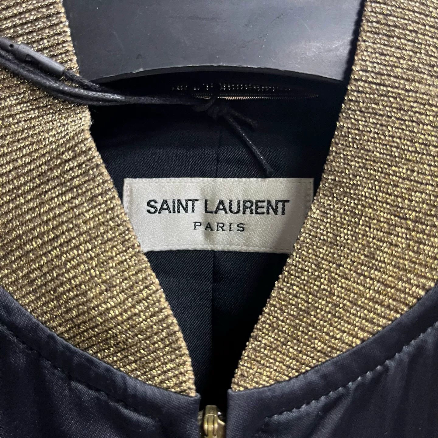 Saint Laurent Paris Saint Laurent Black Gold Trim Bomber Jacket Size US S / EU 44-46 / 1 - 4 Thumbnail