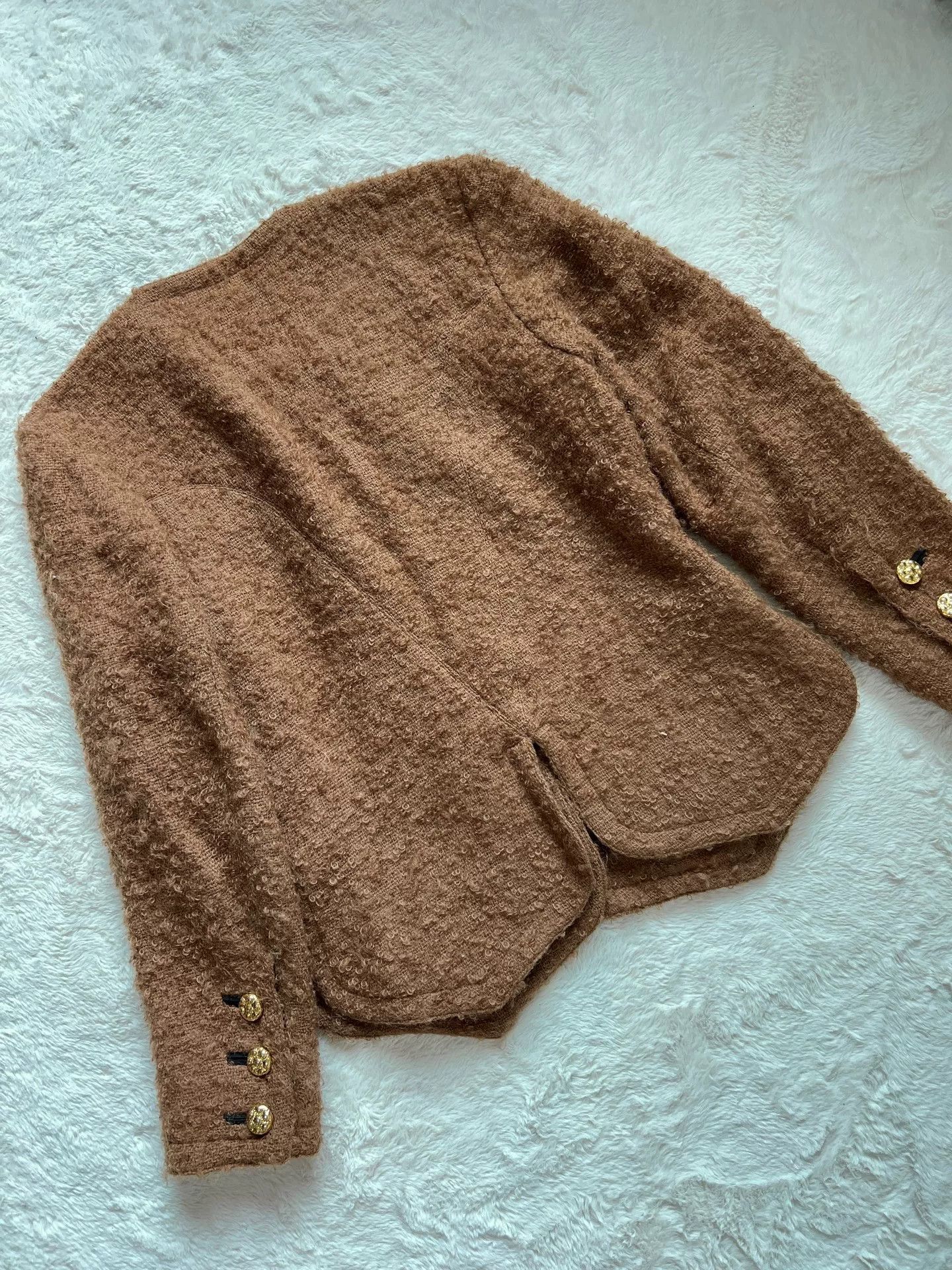 Saint Laurent Paris Vintage YSL Brown Wool Jacket with Gold Buttons Size S / US 4 / IT 40 - 5 Thumbnail