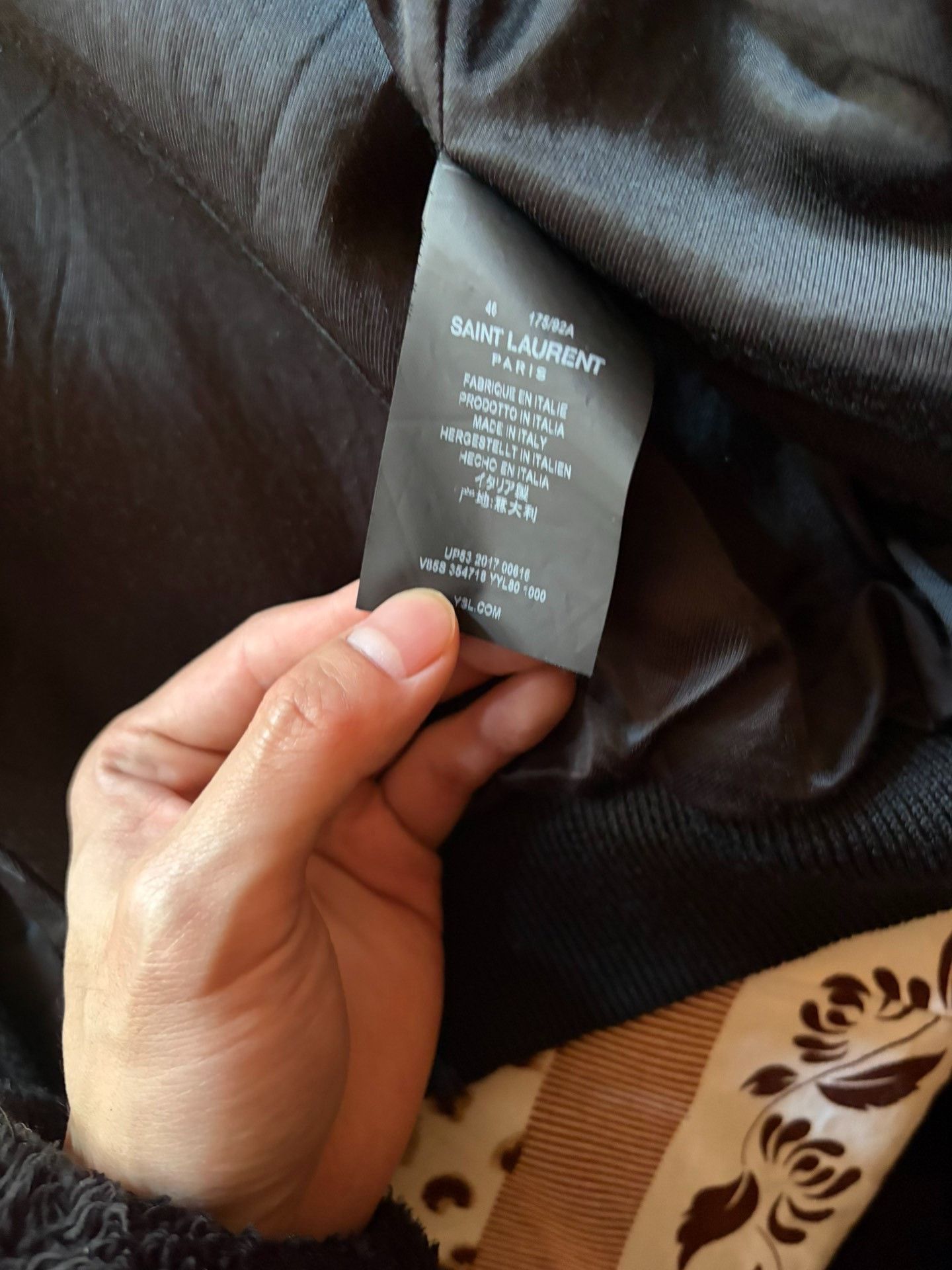 Saint Laurent Paris Saint Laurent Black Leather Sleeve Baseball Jacket Size US S / EU 44-46 / 1 - 3 Thumbnail