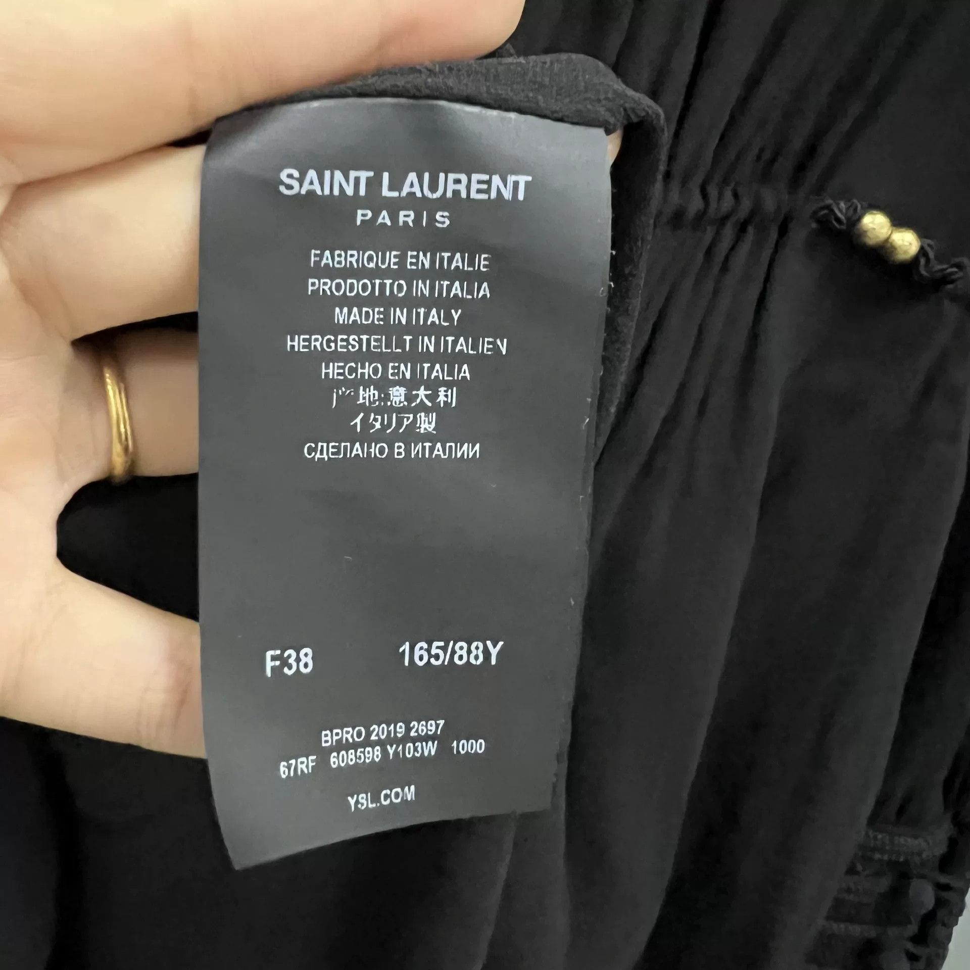 Saint Laurent Paris Saint Laurent Black Square Neck Dress Size S / US 4 / IT 40 - 3 Thumbnail