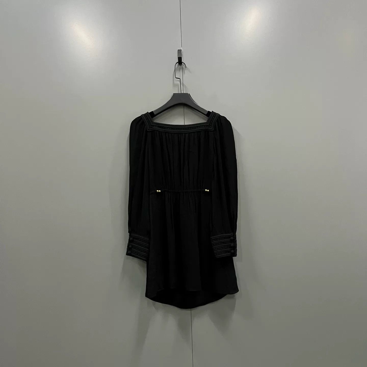 Saint Laurent Paris Saint Laurent Black Square Neck Dress Size S / US 4 / IT 40 - 2 Thumbnail