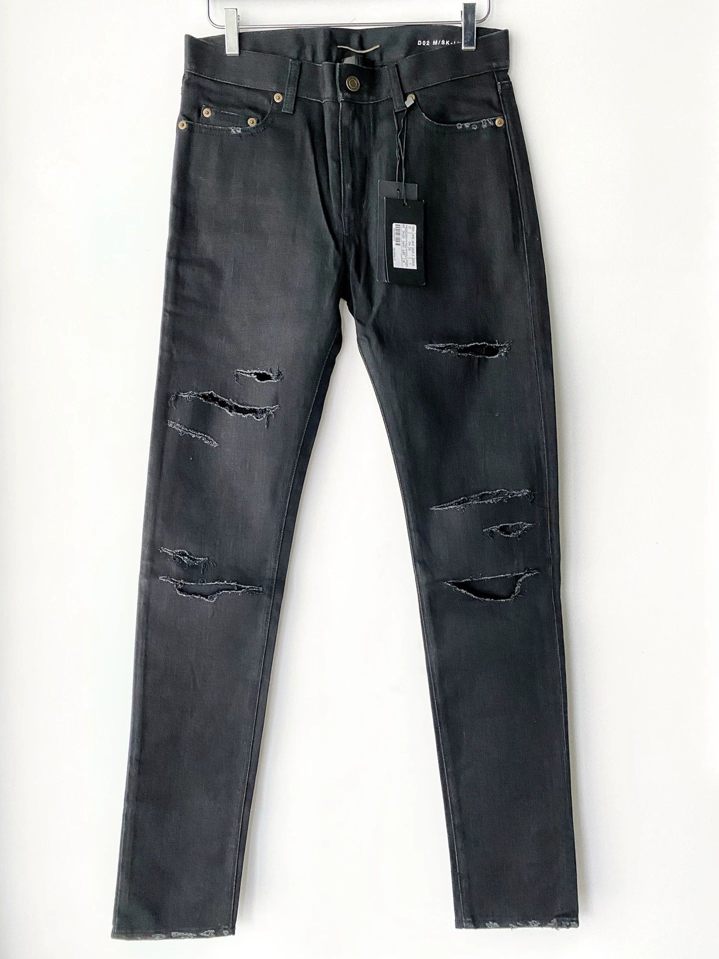 Saint Laurent Paris Saint Laurent SLPD02 15ss Distressed Black Jeans Size US 30 / EU 46 - 2 Thumbnail