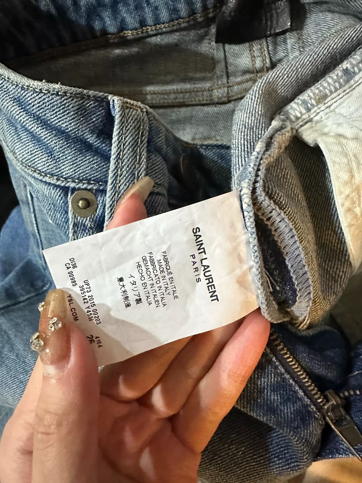 Saint Laurent Paris Saint Laurent Light Blue Washed Jeans Size 26" / US 2 / IT 38 - 2 Thumbnail