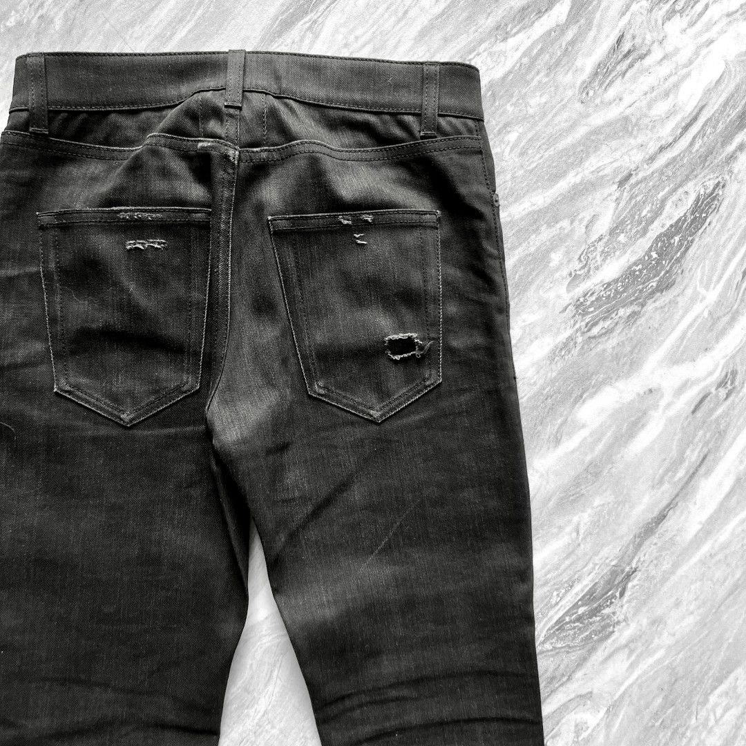Saint Laurent Paris Saint Laurent 16SS Distressed Black Jeans Size US 27 - 9 Thumbnail