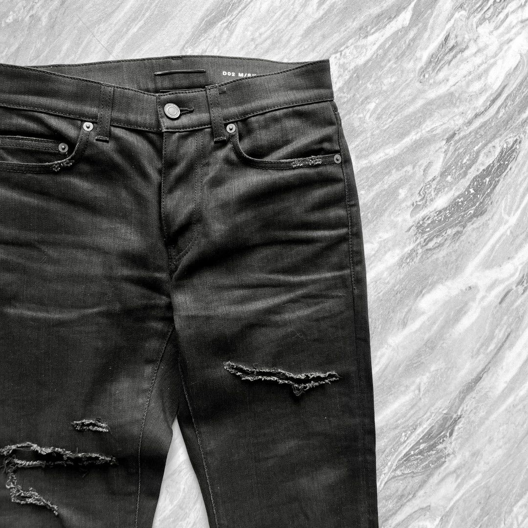 Saint Laurent Paris Saint Laurent 16SS Distressed Black Jeans Size US 27 - 3 Thumbnail