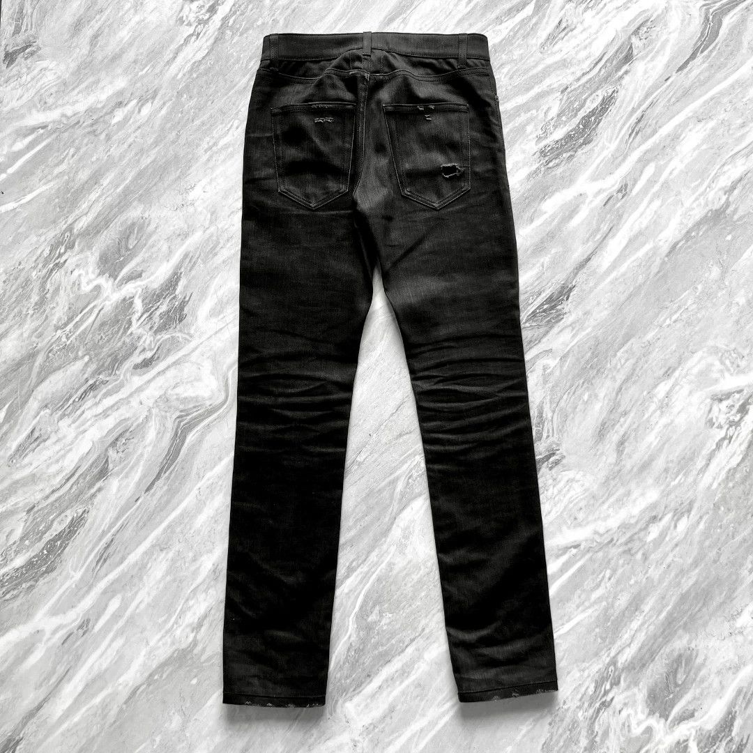 Saint Laurent Paris Saint Laurent 16SS Distressed Black Jeans Size US 27 - 2 Thumbnail