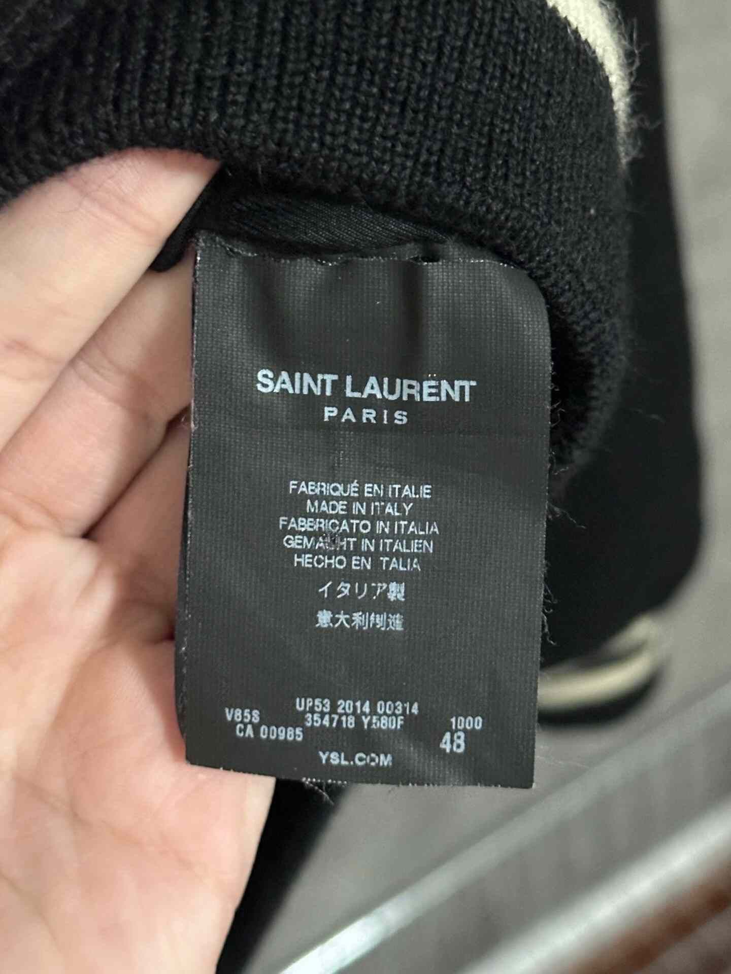 Saint Laurent Paris Saint Laurent Black White Varsity Jacket Size US M / EU 48-50 / 2 - 3 Thumbnail