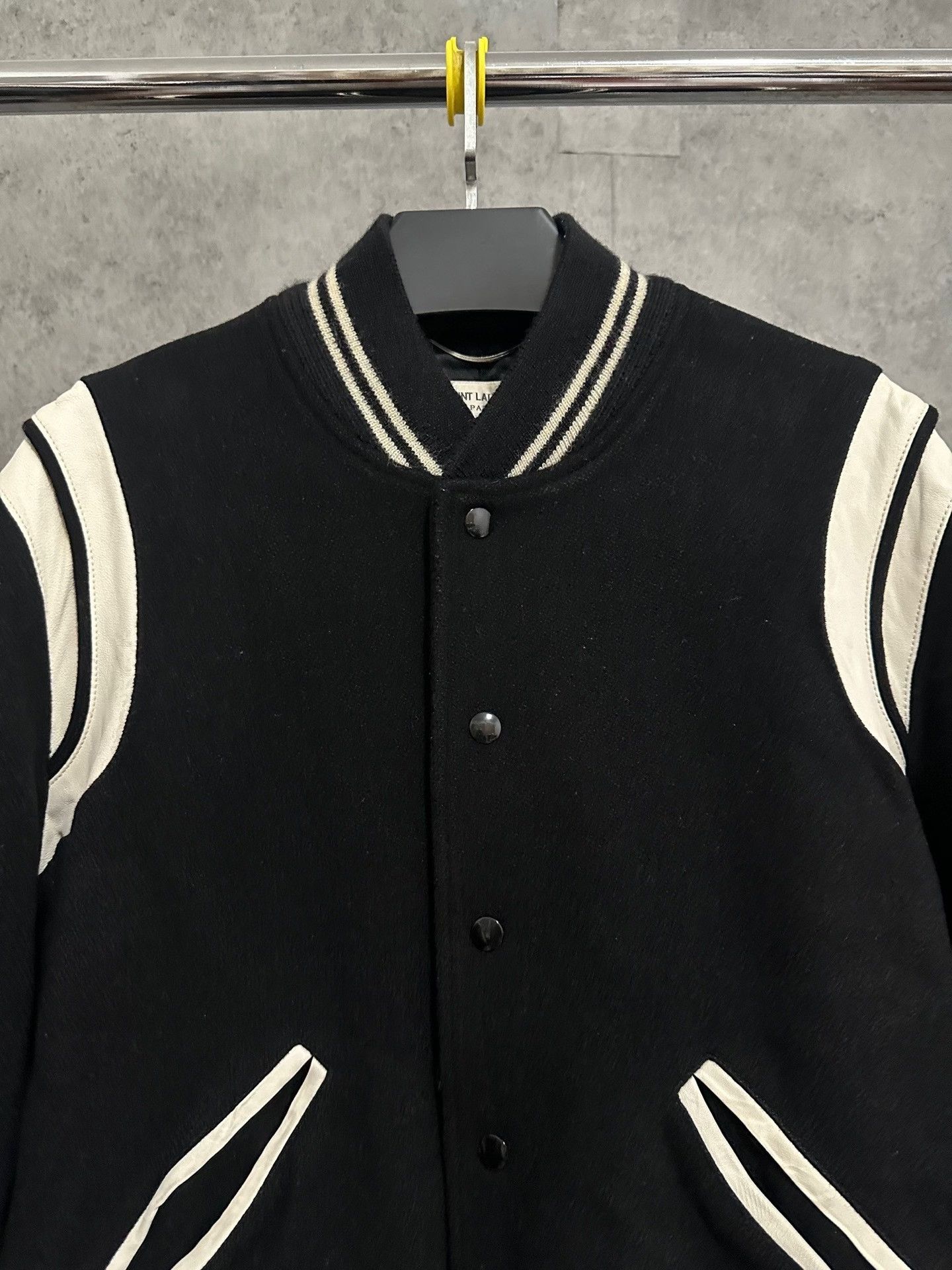 Saint Laurent Paris Saint Laurent Black White Varsity Jacket Size US M / EU 48-50 / 2 - 2 Thumbnail