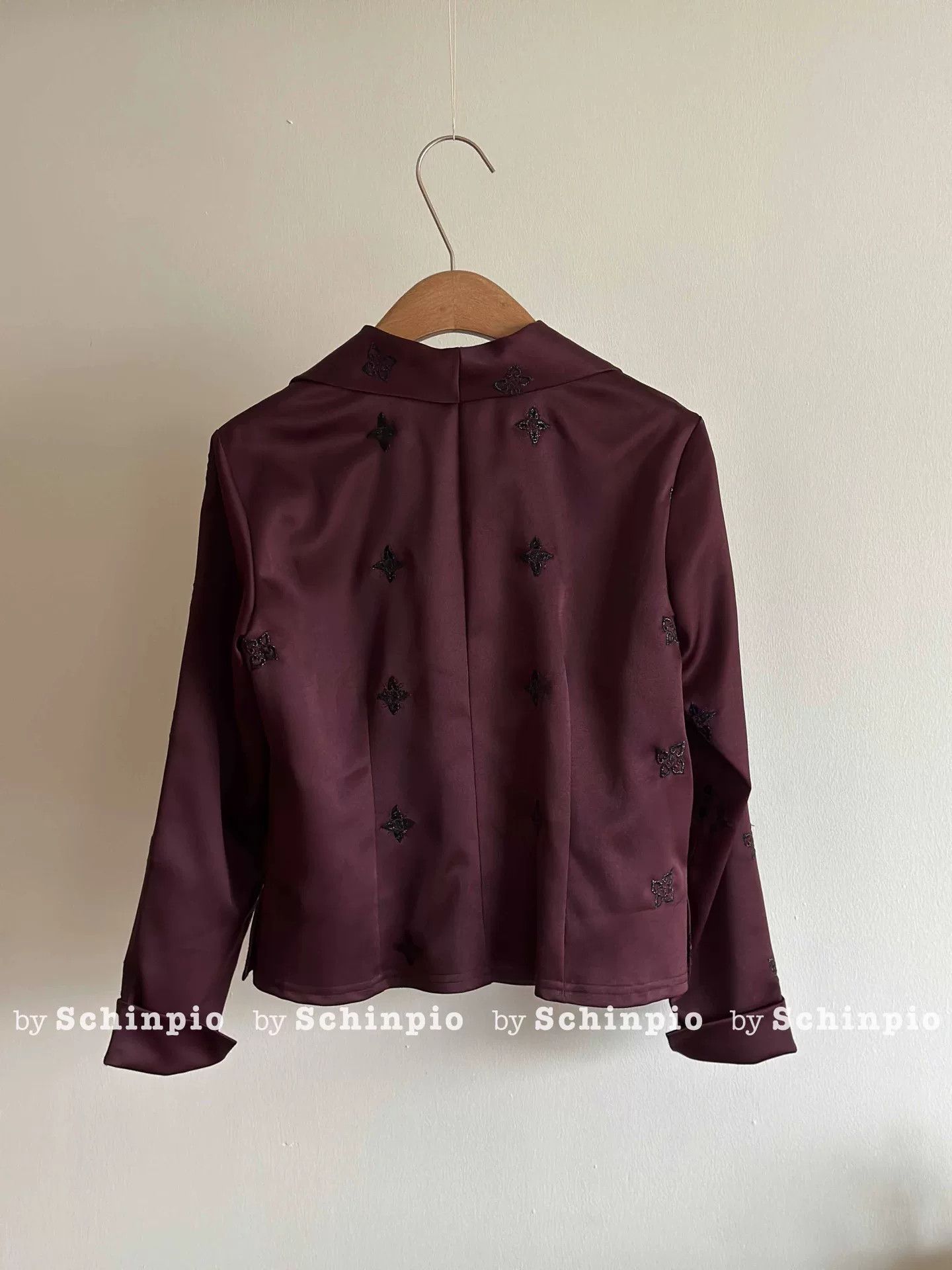 Saint Laurent Paris Yves Saint Laurent Burgundy Cropped Jacket Size S / US 4 / IT 40 - 5 Thumbnail