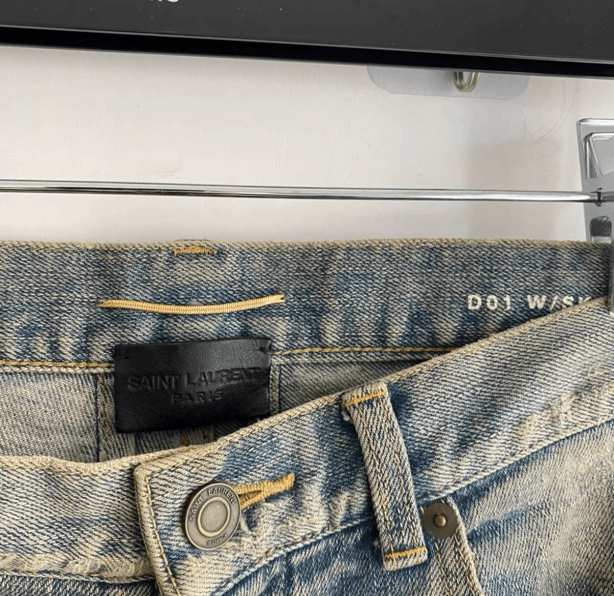 Saint Laurent Paris Saint Laurent Distressed Gray Denim Jeans Size US 29 - 5 Thumbnail