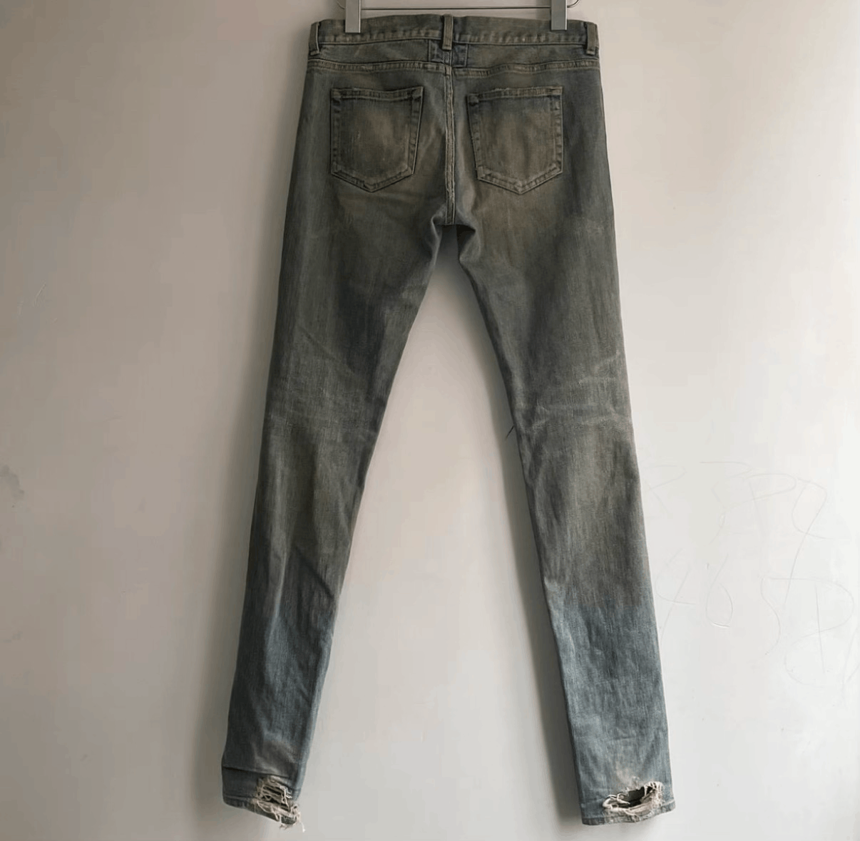 Saint Laurent Paris Saint Laurent Distressed Gray Denim Jeans Size US 29 - 2 Thumbnail