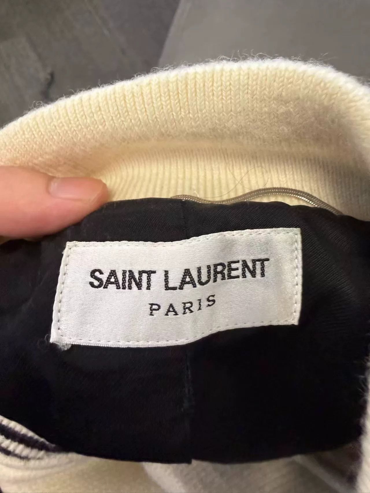 Saint Laurent Paris Saint Laurent White Varsity Jacket Size US S / EU 44-46 / 1 - 3 Thumbnail