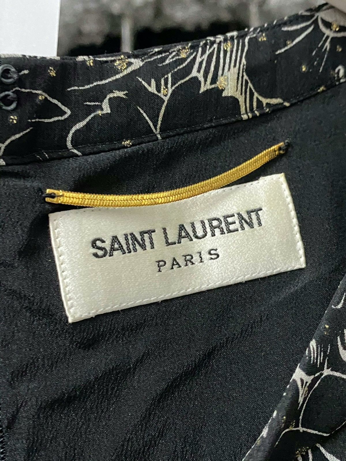 Saint Laurent Paris Saint Laurent SLP Black White Floral Dress Size S / US 4 / IT 40 - 5 Thumbnail