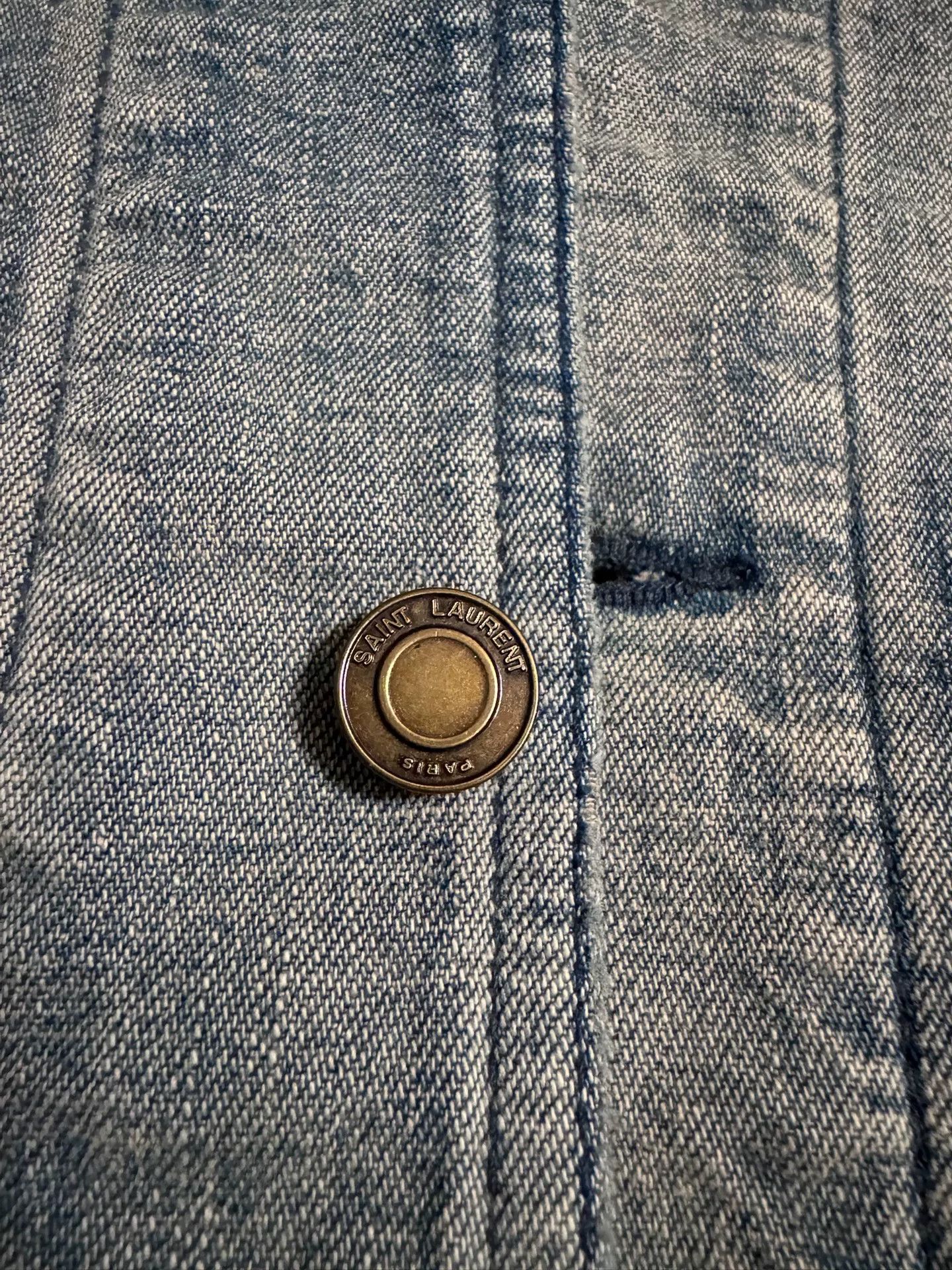 Saint Laurent Paris Saint Laurent Distressed Denim Jacket Size US L / EU 52-54 / 3 - 4 Thumbnail