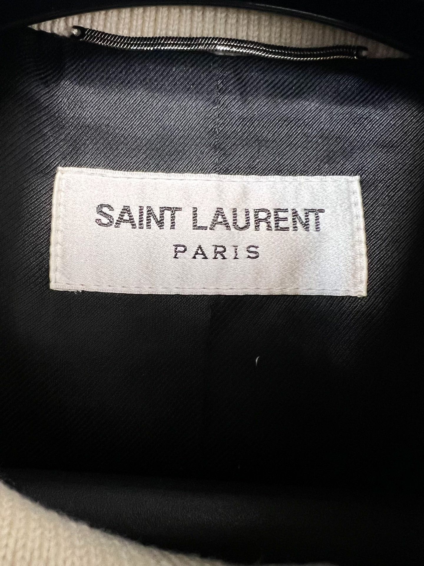 Saint Laurent Paris Saint Laurent Cream Varsity Jacket Size US L / EU 52-54 / 3 - 3 Thumbnail